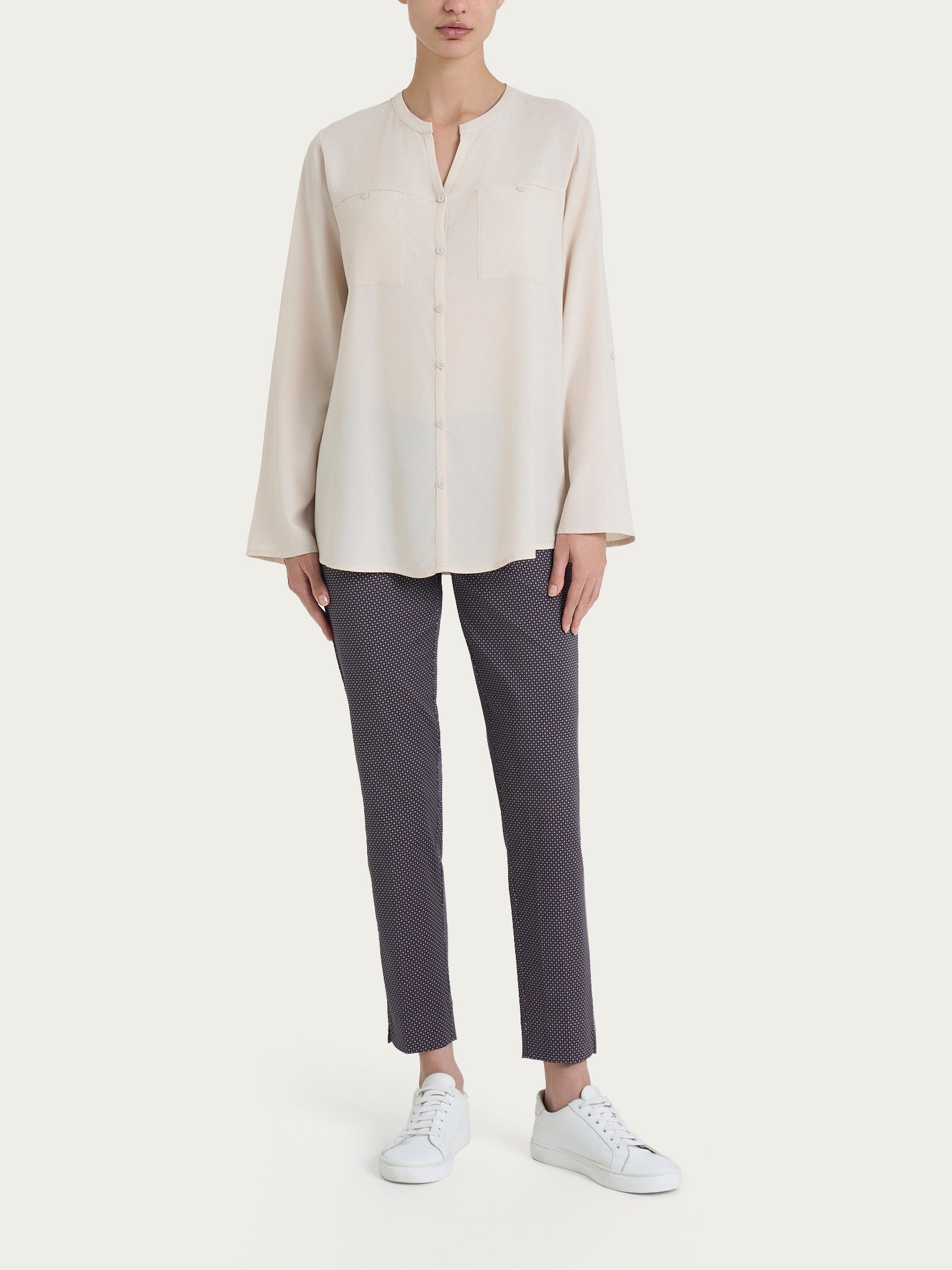 Ragno EcoSeta Camicia Collo Coreana Champignon