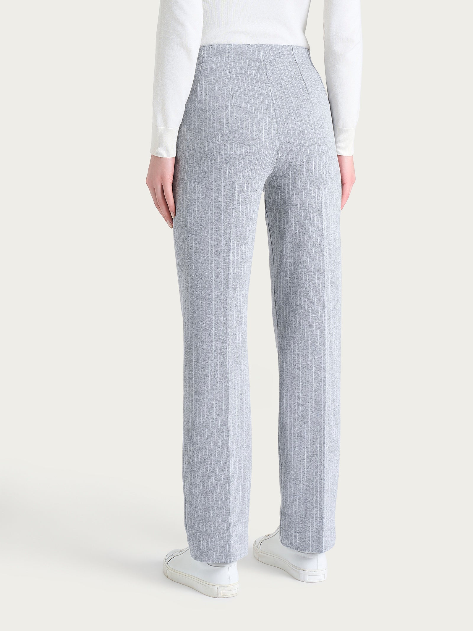 Ragno Compact Pantalone Dritto Gessato Grigio Mel.