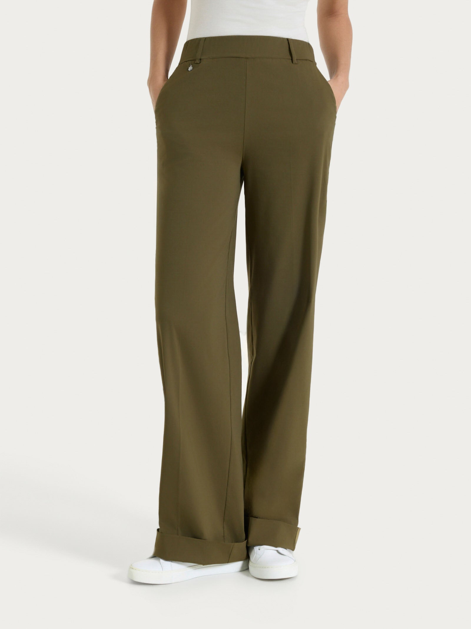 Ragno Super Fresh pantalone ampio Dark Olive cotone