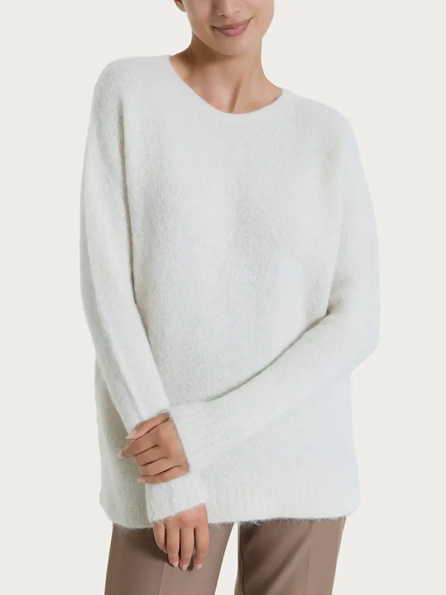 Ragno Maglia Girocollo Boxy Misto Alpaca Avorio calda