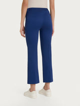 Ragno Satin Power pantaloni flare cropped Blueberry elasticizzati