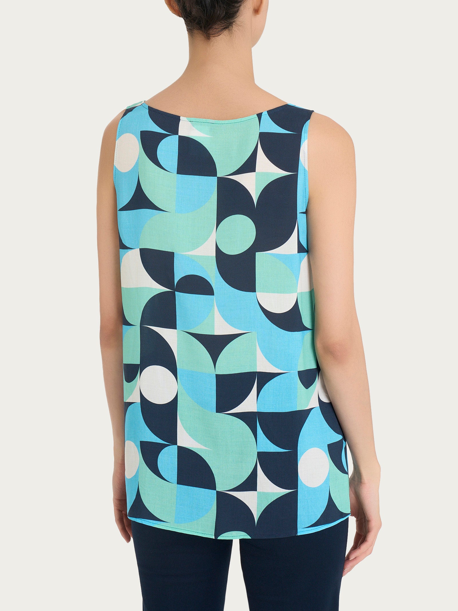 Ragno EcoSeta top smanicato Pool Blue spalla larga