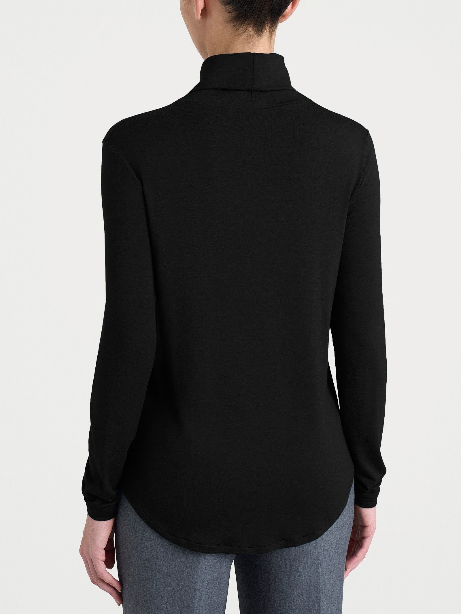 Ragno Eco Viscosa Dolcevita Maglia Nero morbida