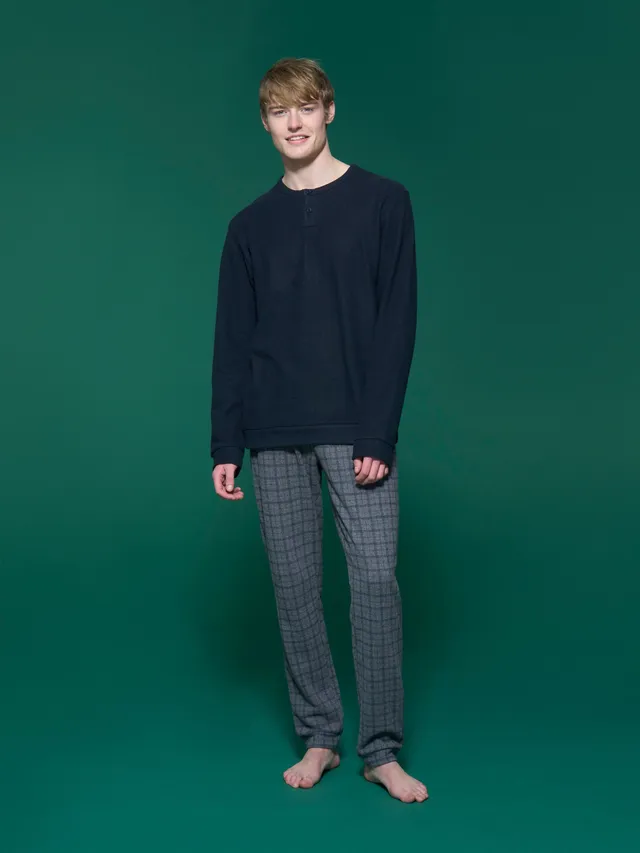 Ragno Sport Pigiama Serafino Cotton Eco Pile Grigio Mel. caldo