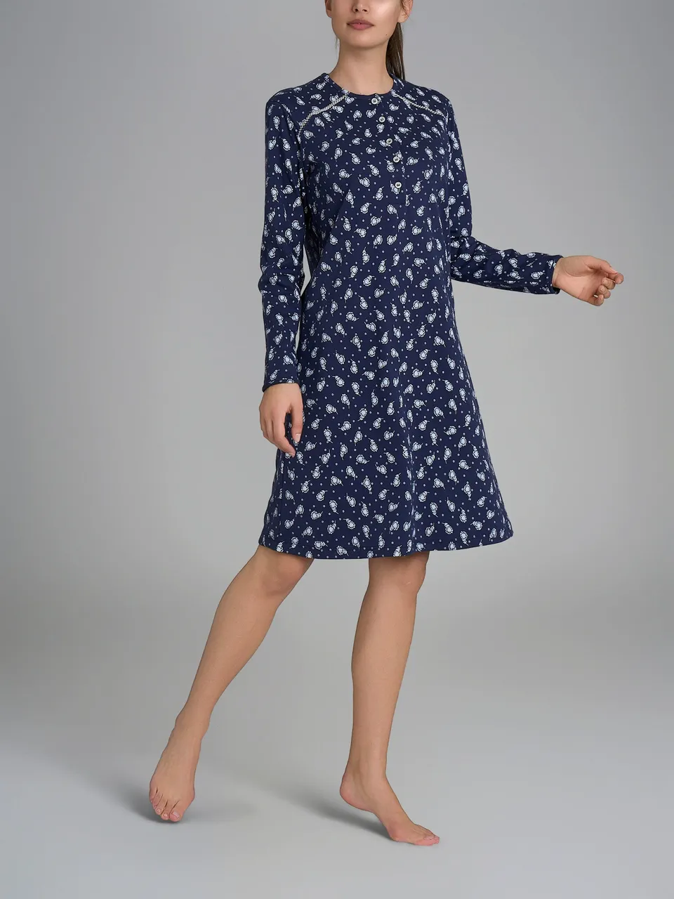 Ragno Interlock Camicia Notte Serafino Naval Fiore