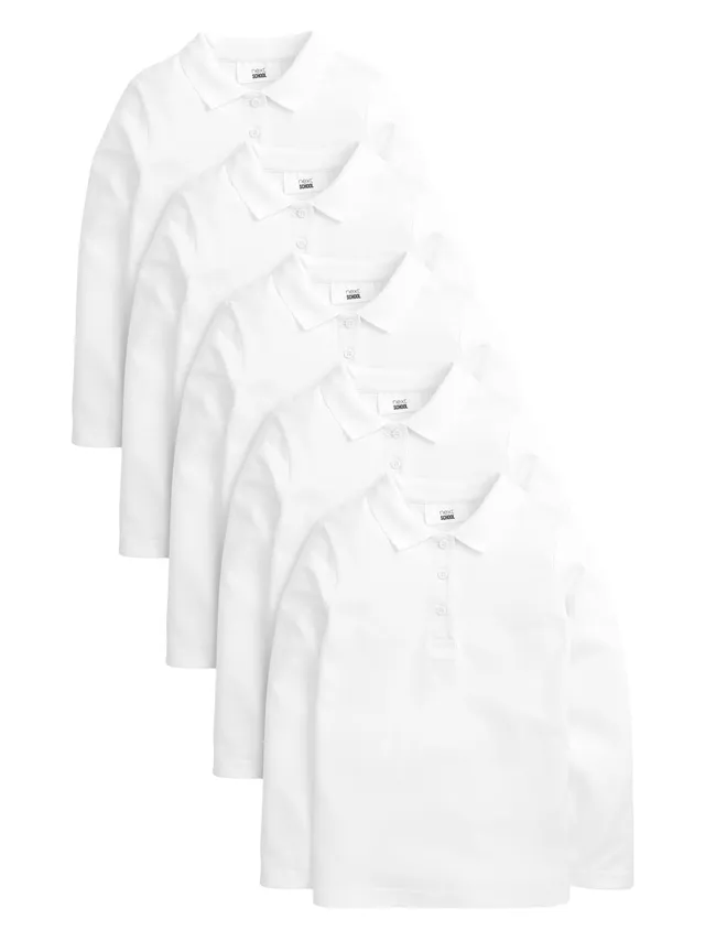 Next Polo Scuola Bambina 4 Anni 5 Pezzi Cotone Maniche Lunghe
