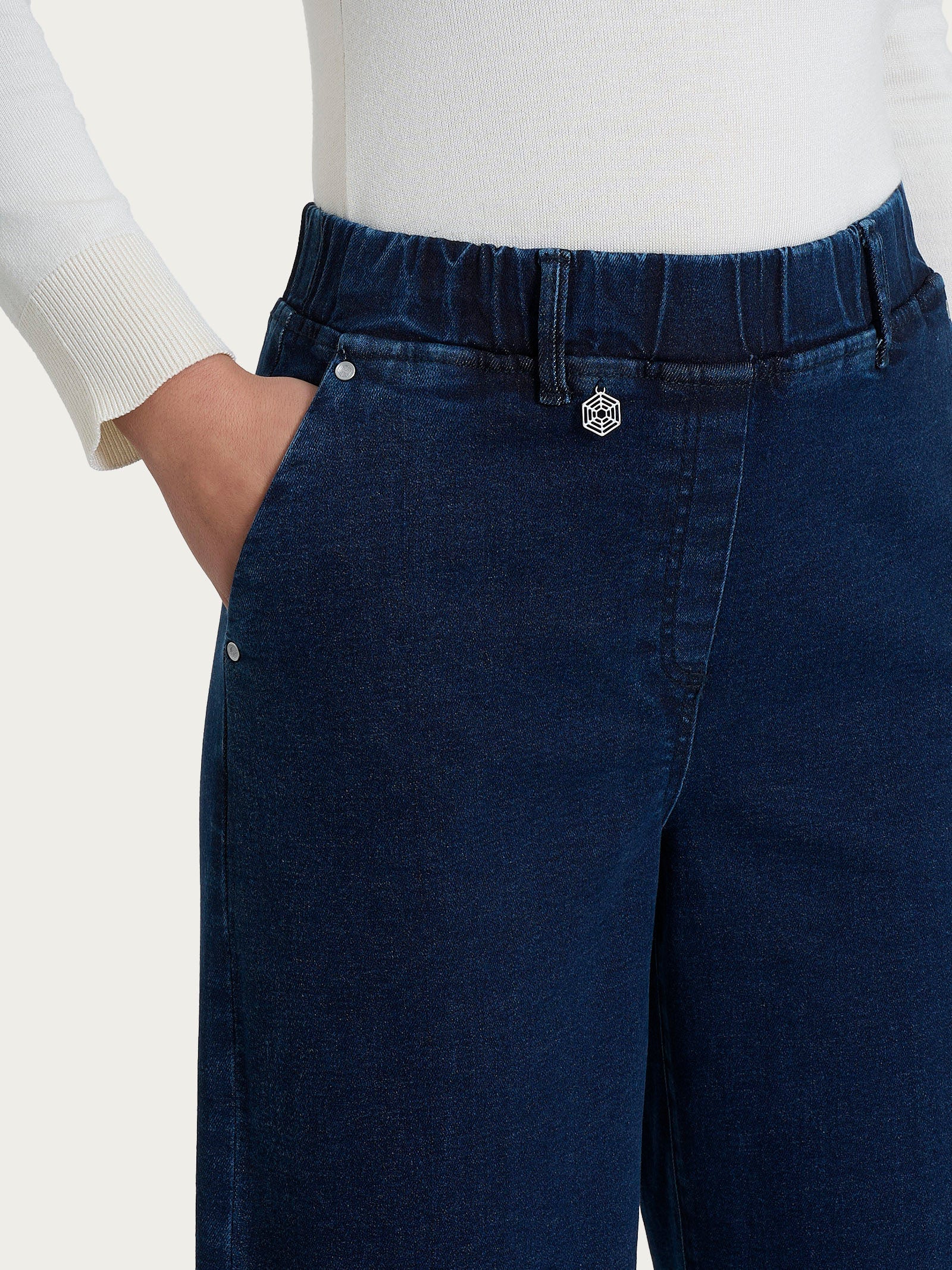 Ragno Super Denim jeans Persia donna gamba ampia cropped