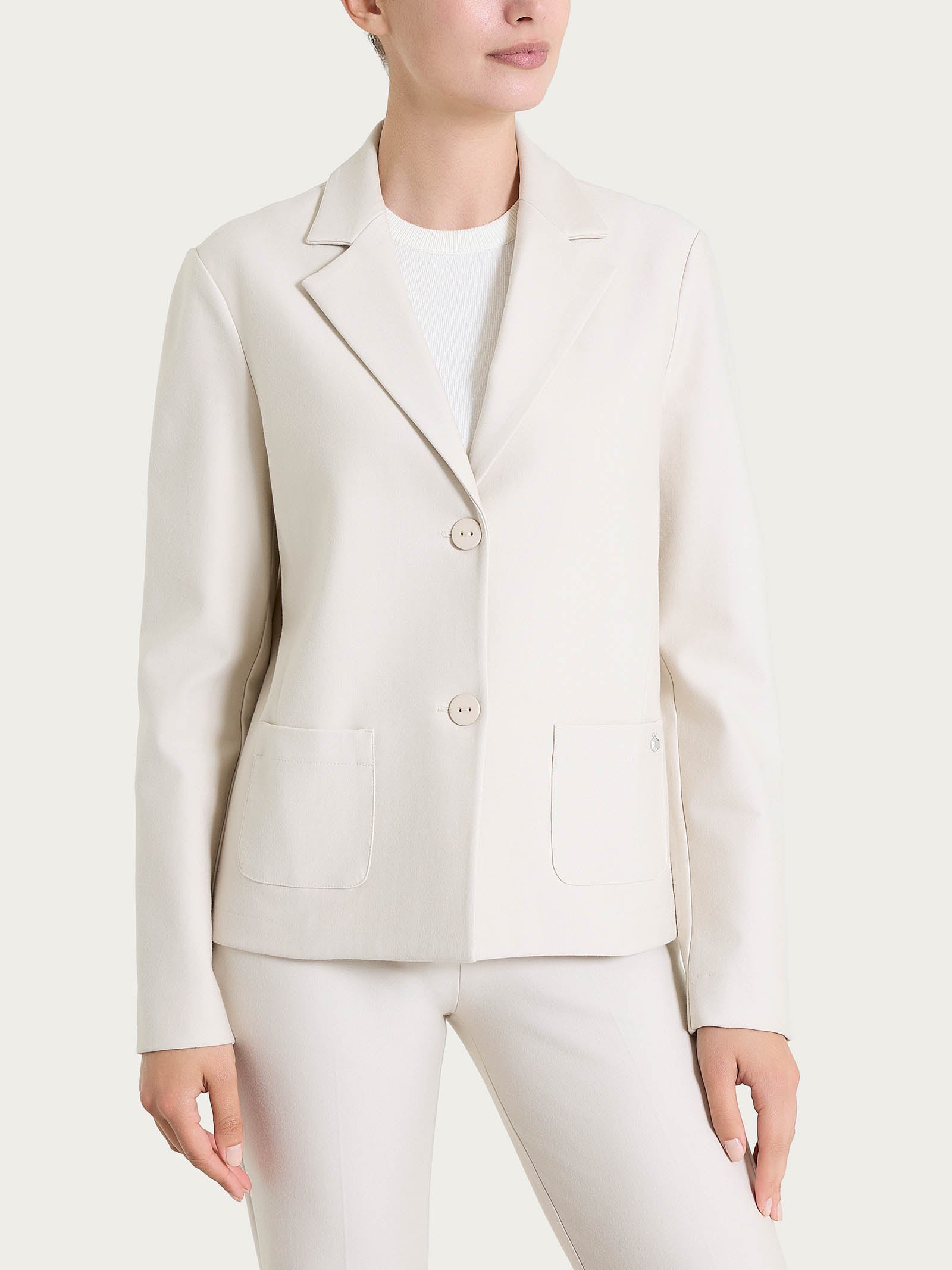 Ragno Compact blazer due bottoni Champignon elasticizzato