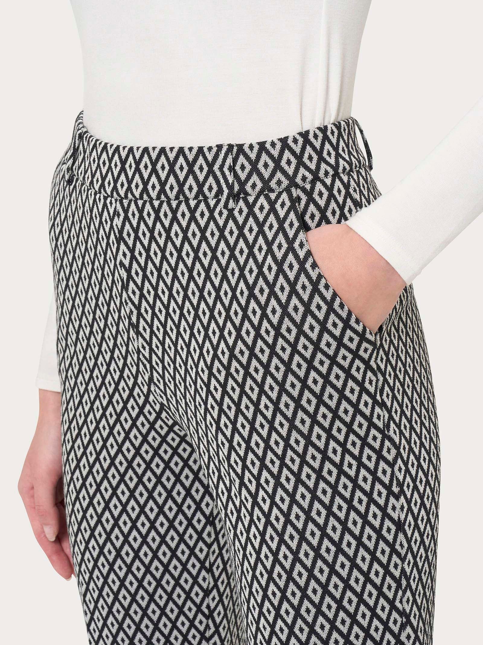 Ragno Compact pantalone nero rombi gamba dritta