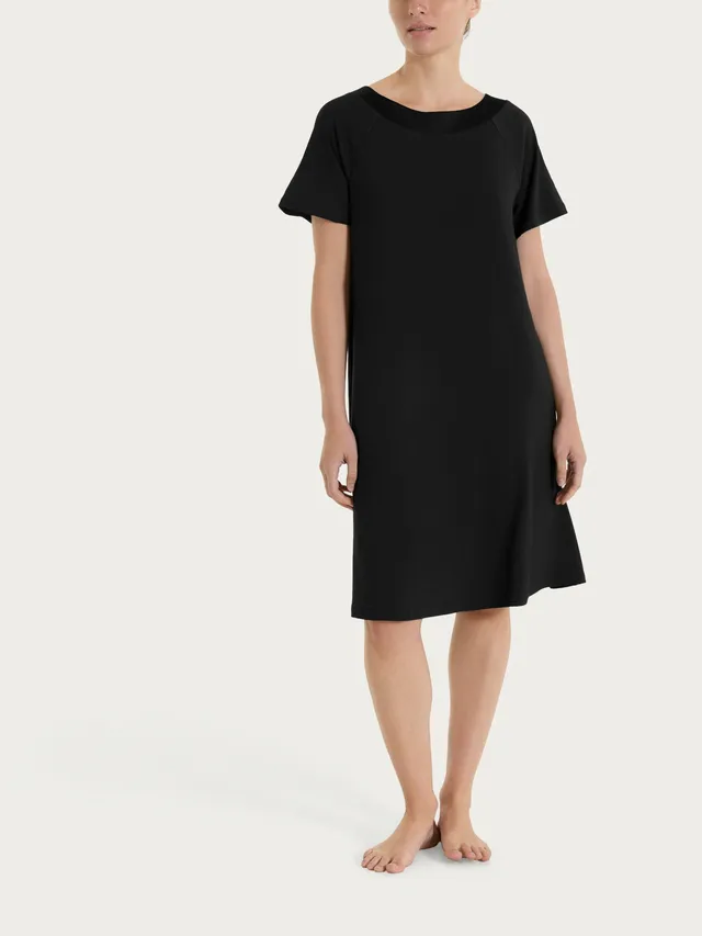 Ragno Viscosa Summer abito manica corta nero scollo circolare