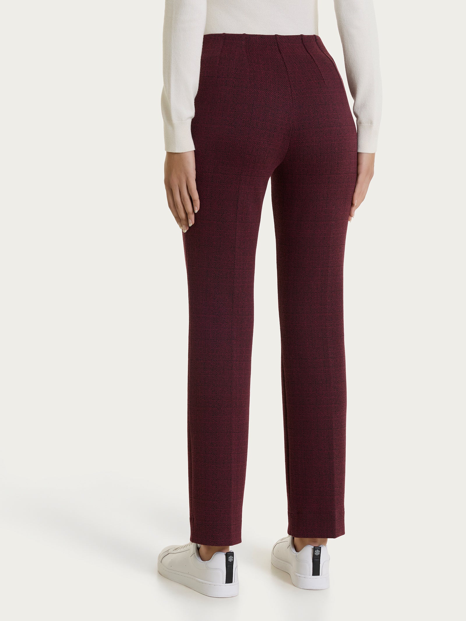 Ragno Compact pantalone dritto Jacquard viola Fant.Fig