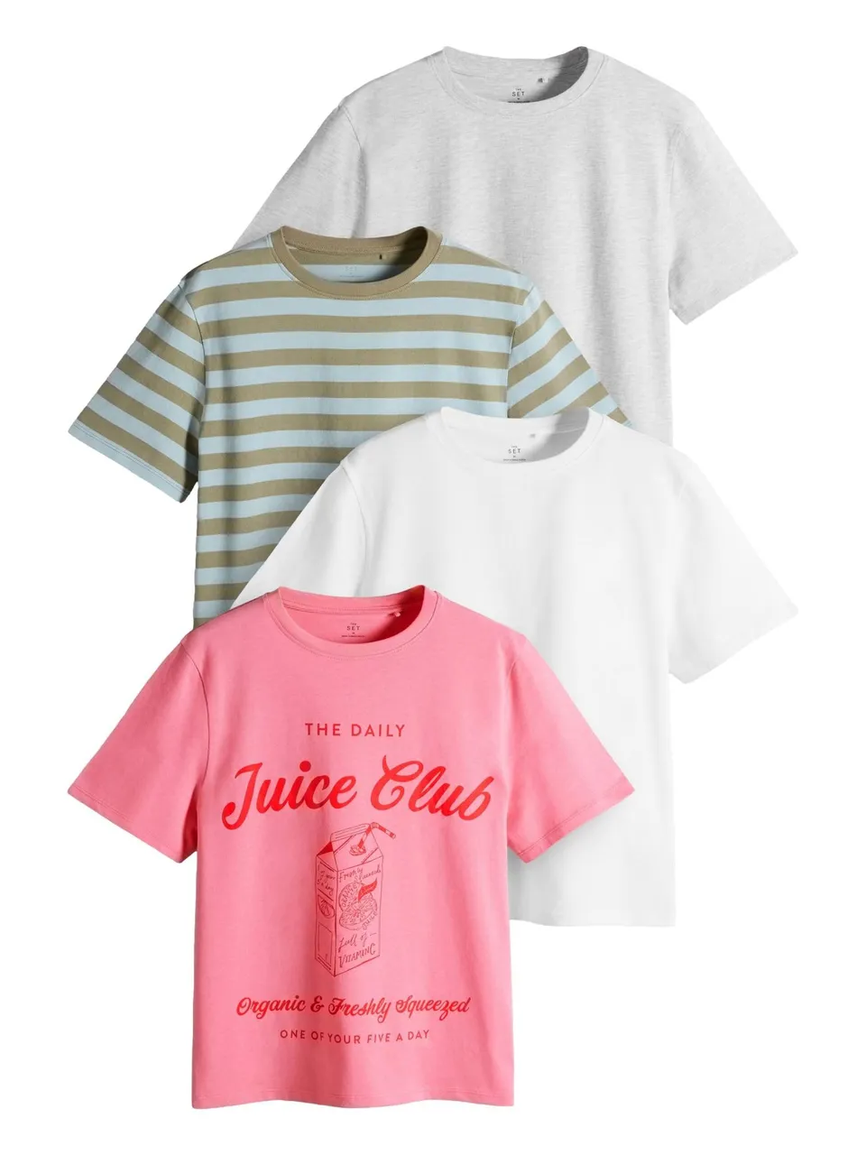 Geo Next The Set Cotone T-Shirt 5 Pezzi Girocollo Ampia