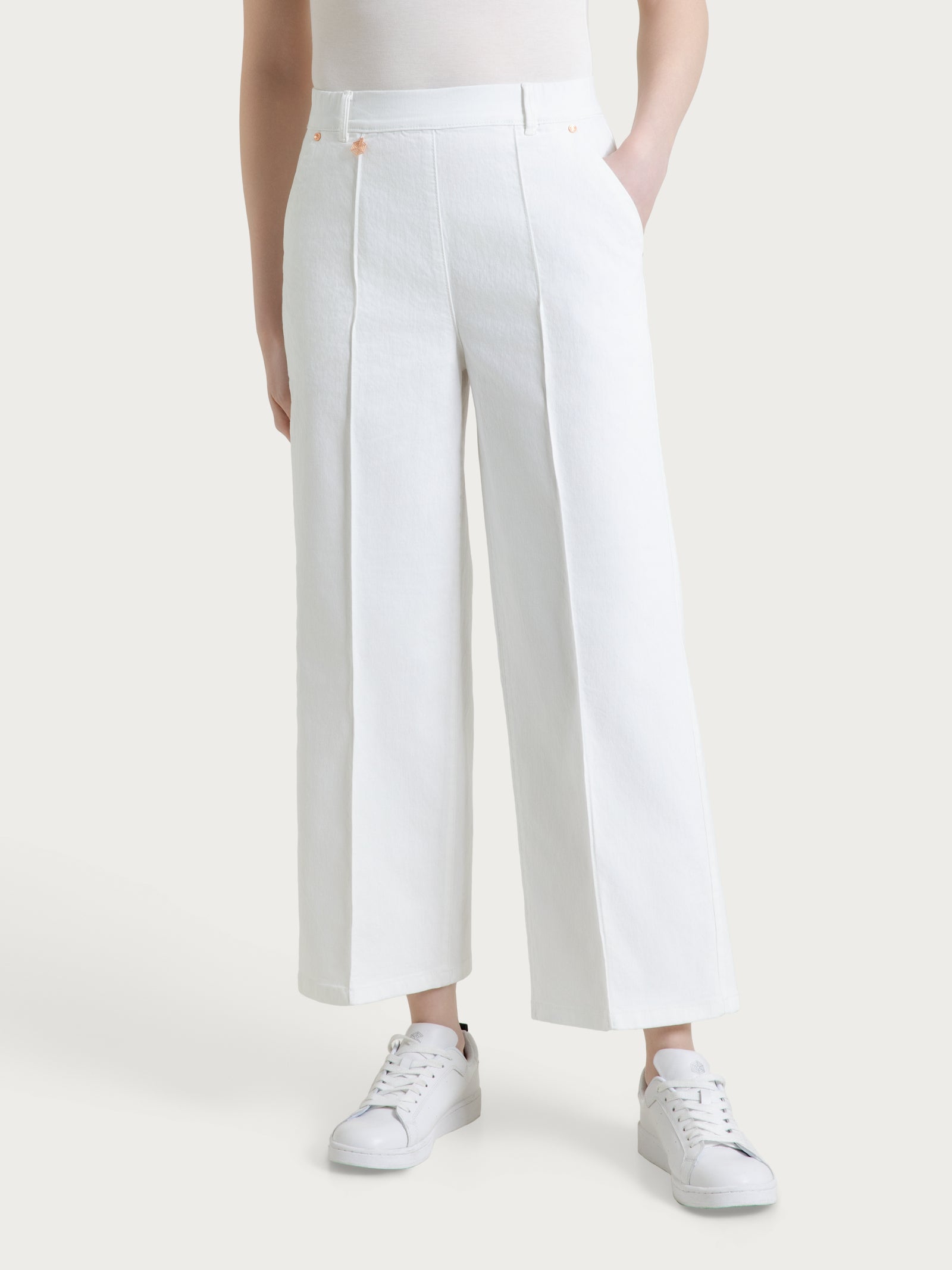 Ragno Jeans Ampio Light Denim Bianco cropped