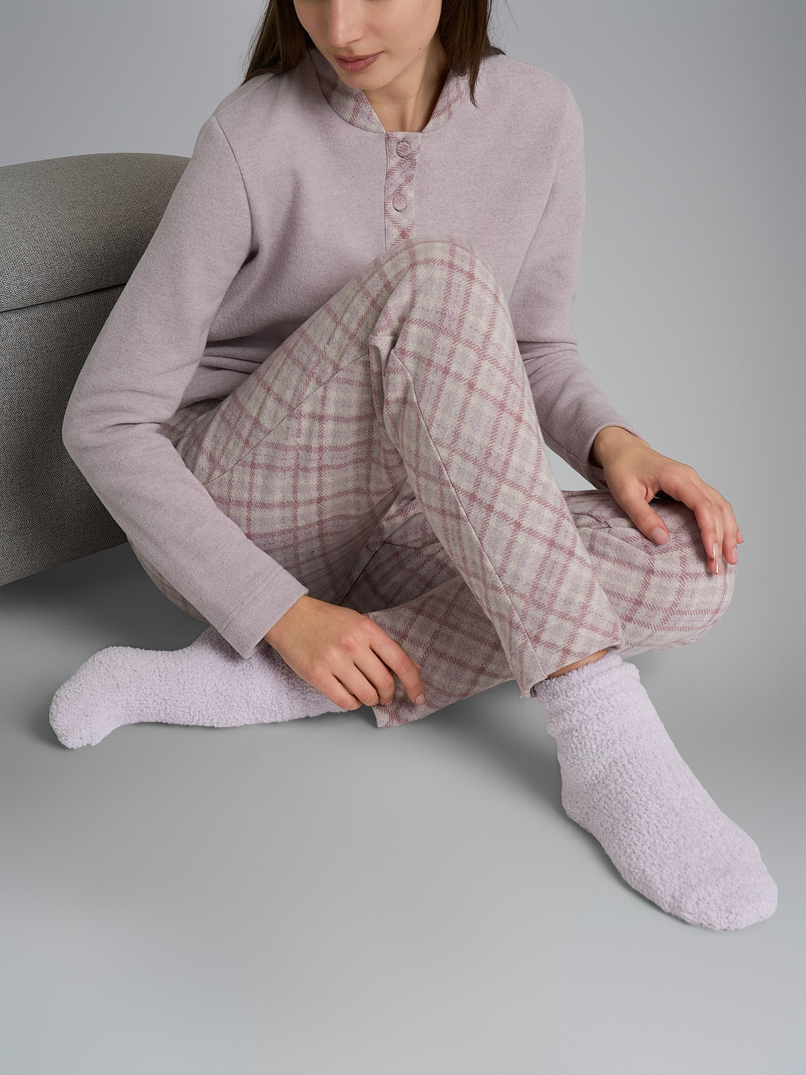 Ragno Cotton Eco Pile Pigiama Serafino Fant. Mirtillo