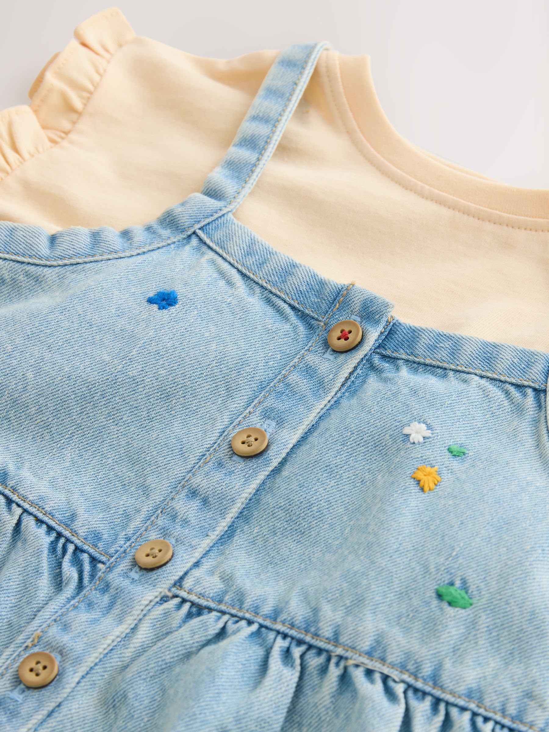 Next Set Salopette Corta e T-Shirt Bimba 98-104