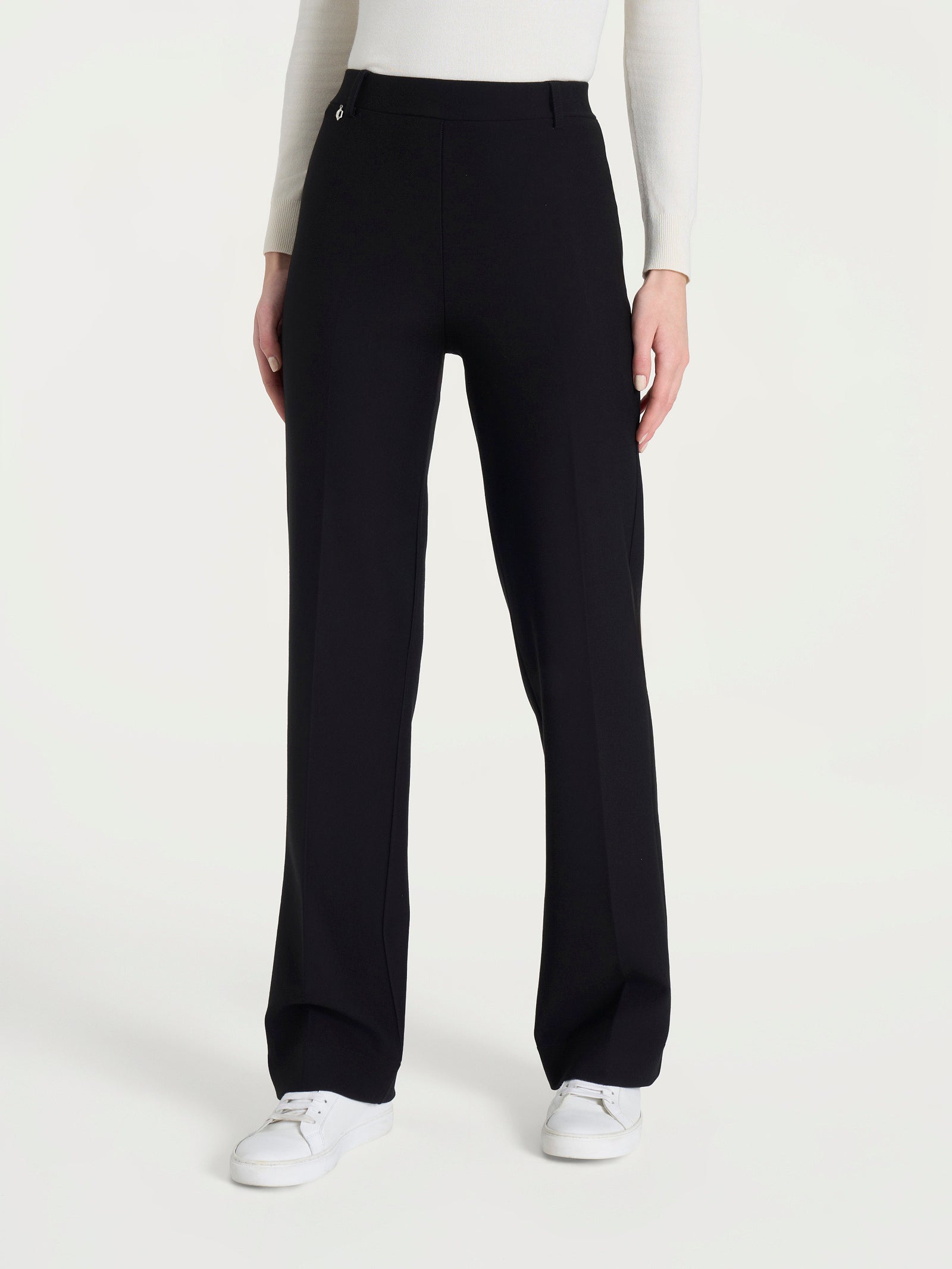 Ragno Compact Pantalone Ampio Donna Nero Elasticizzato