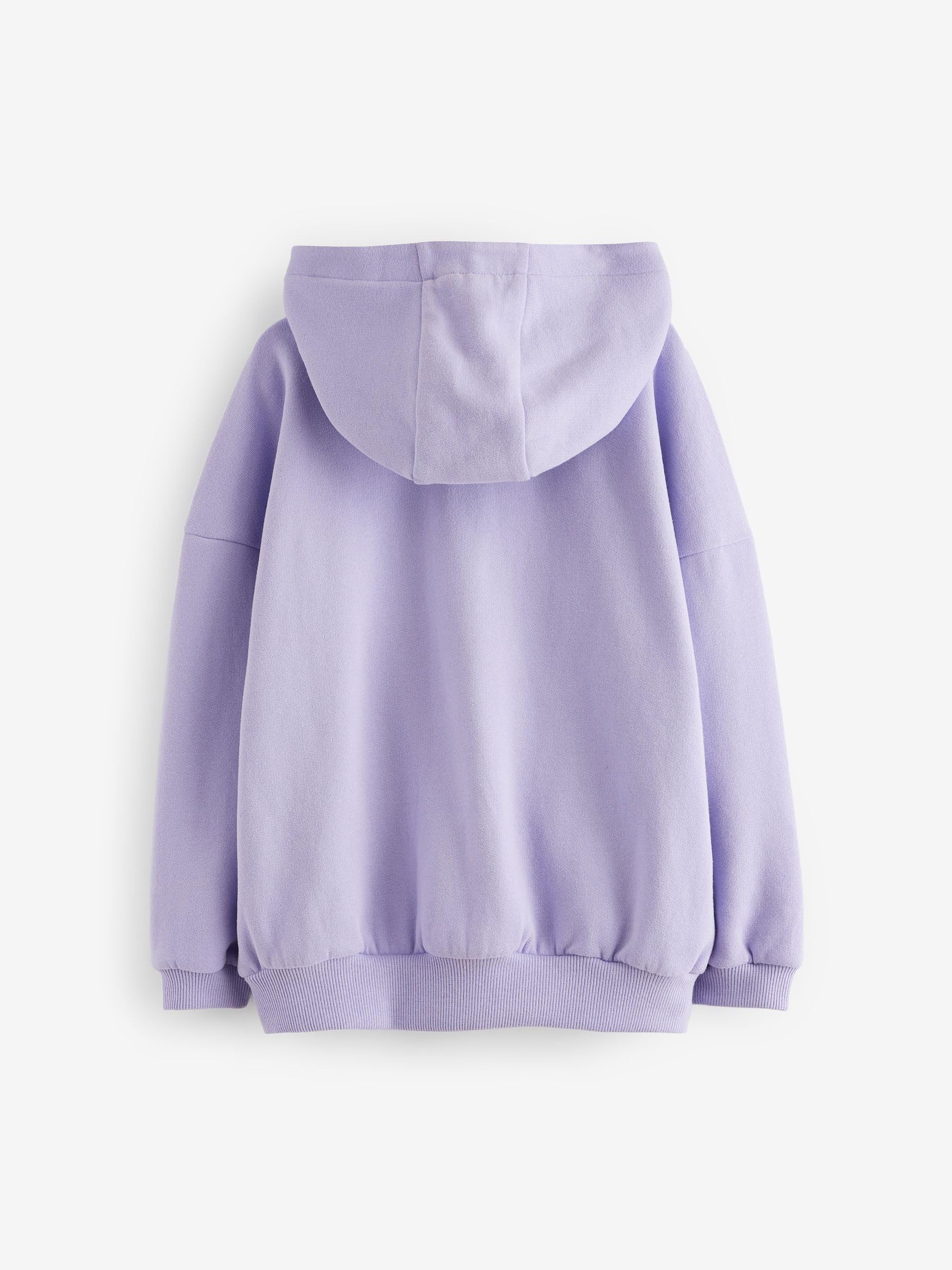 Next felpa ragazza zip viola con cappuccio Dusky Purple