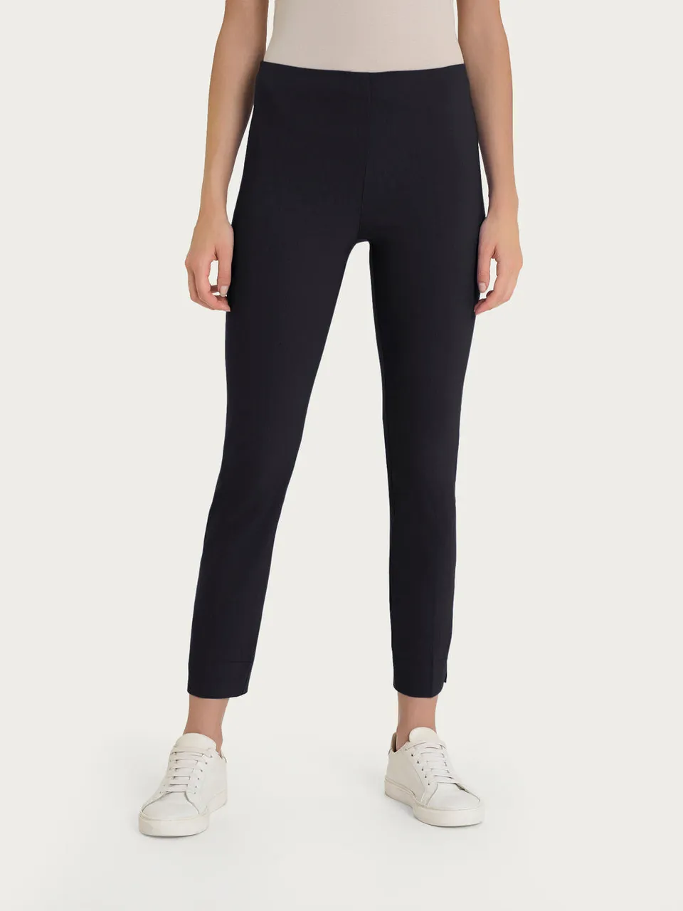 Ragno Super Fresh pantaloni pinocchietto donna nero spacco anti-piega