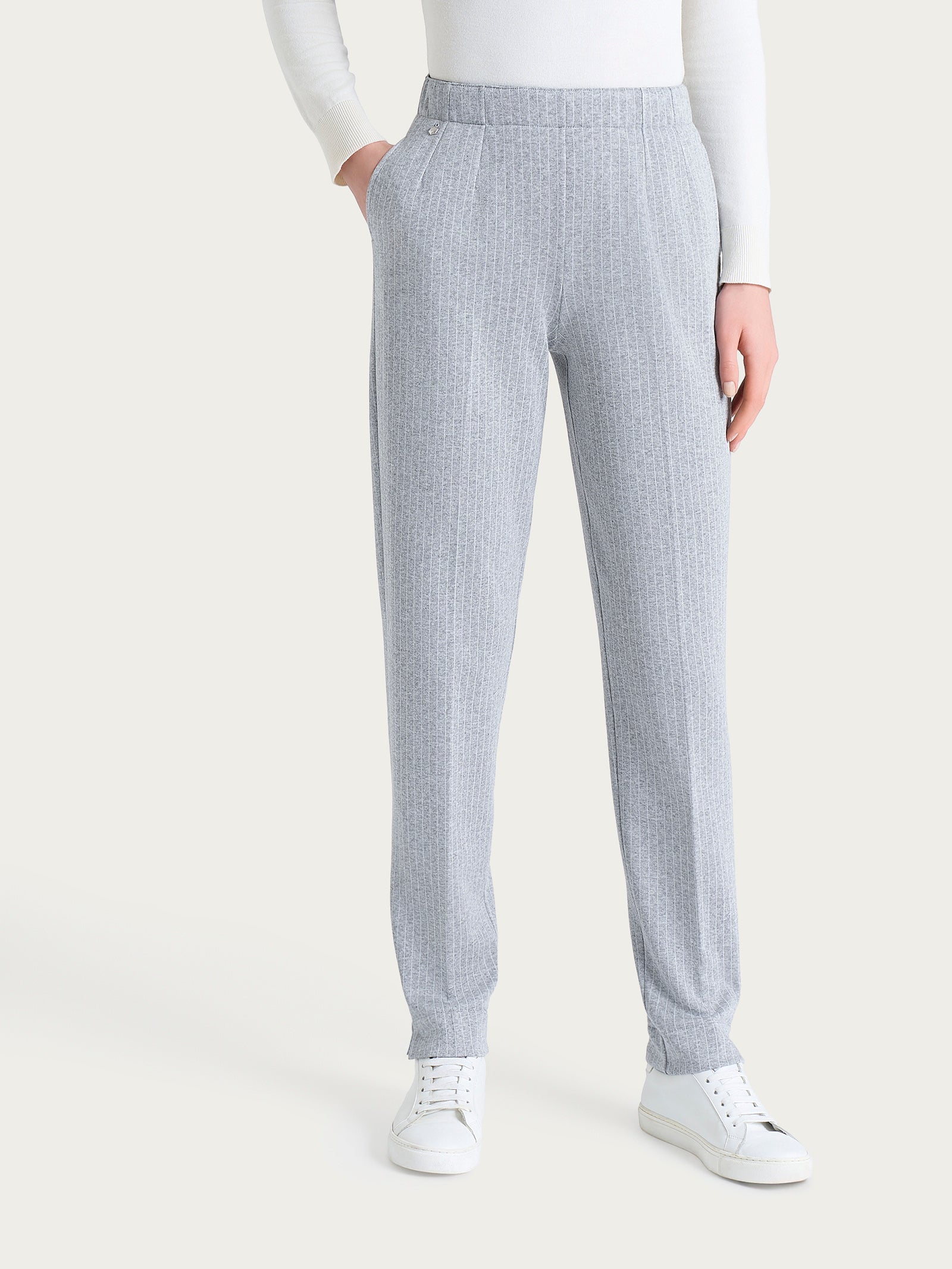 Ragno Compact Pantalone Sigaretta Gessato Grigio Skinny