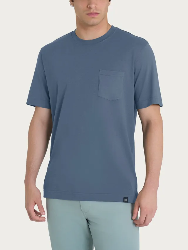 Ragno Jersey Cotone T-shirt Girocollo Turbulence con taschino