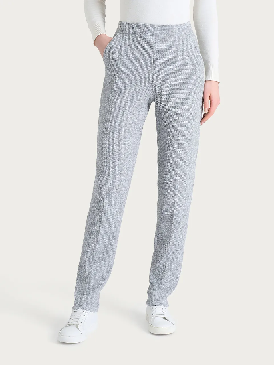 Ragno Comfort pantalone chino slim Grigio Melange felpato