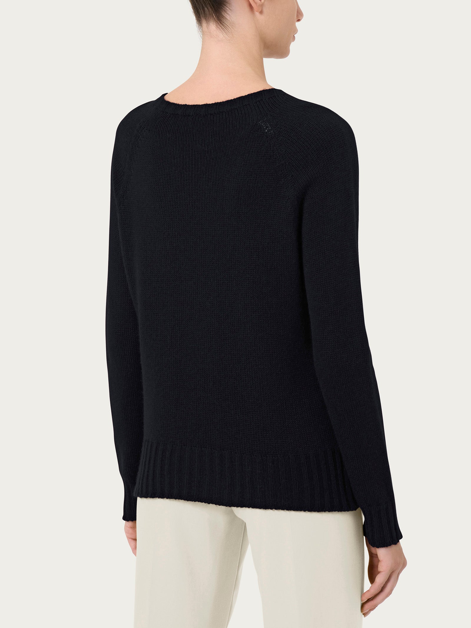 Ragno Merino Soft Girocollo maglia angora nero calda