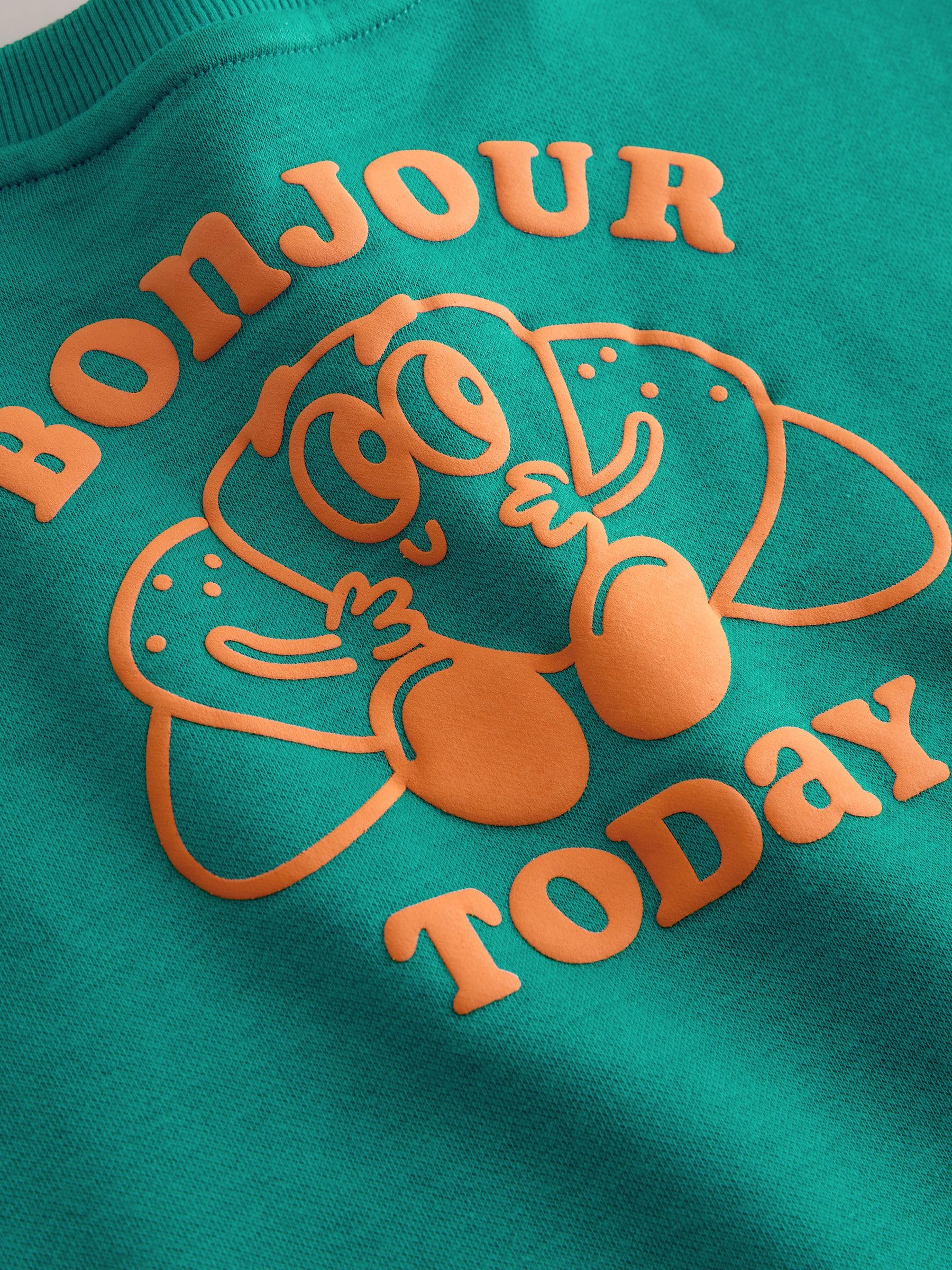 Next Tuta Felpa Jogger Bambino Green Croissant Cotone