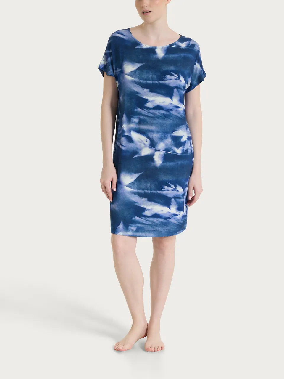 Ragno Viscosa Summer Abito Floreale Oceana blu fresco