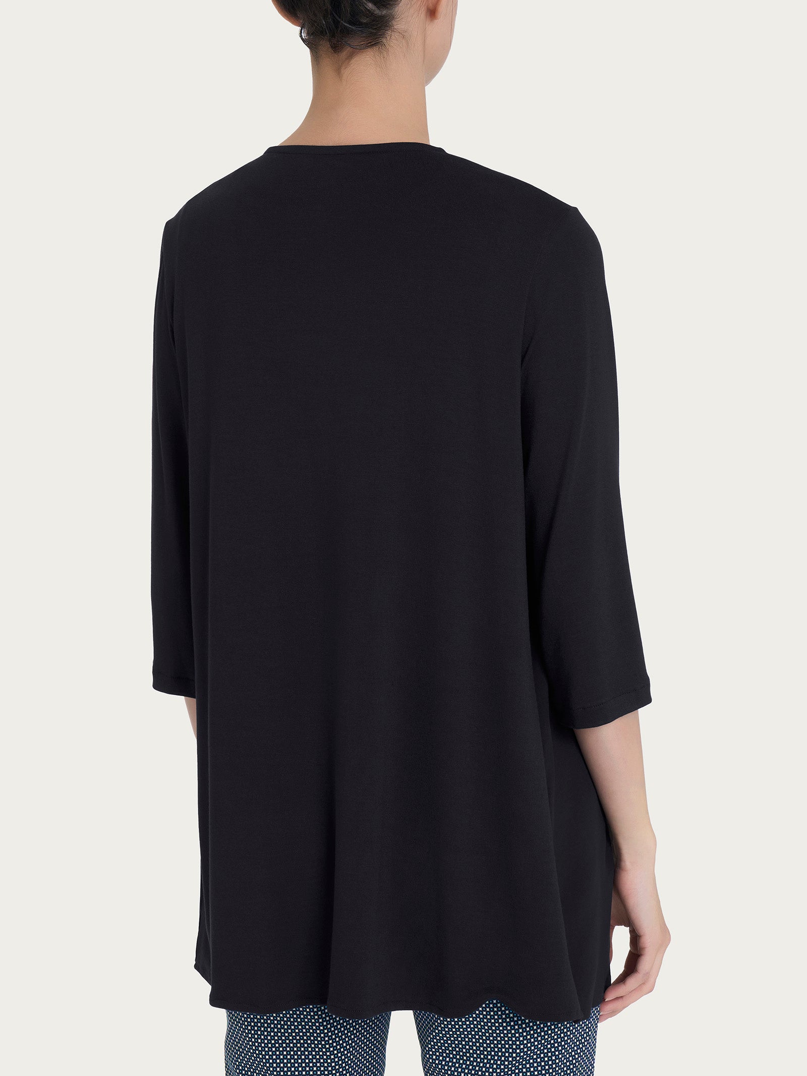 Ragno Cardigan misto viscosa Nero aperto manica 3/4
