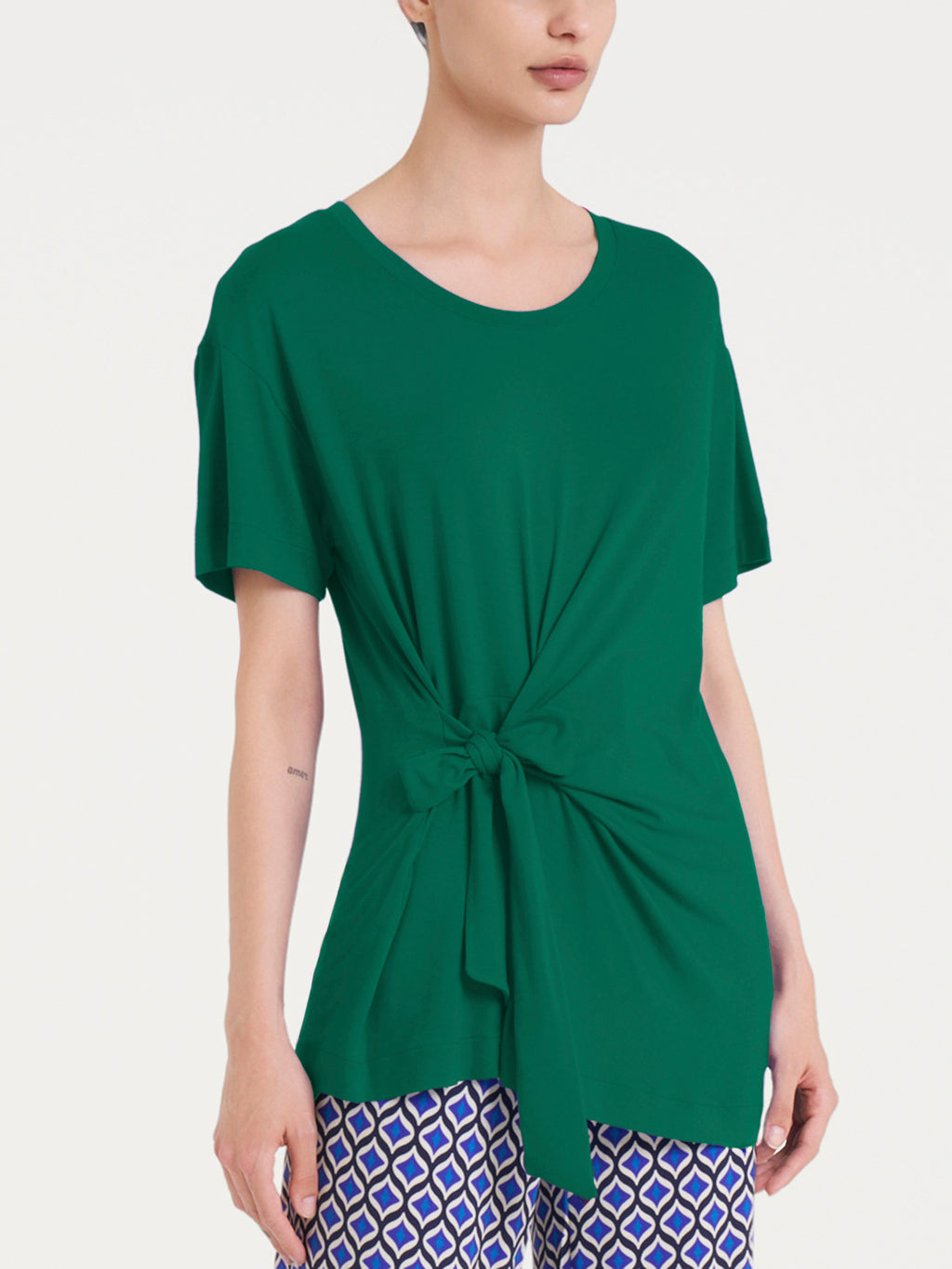 Ragno Viscosa Summer t-shirt nodo verde bayou elasticizzata