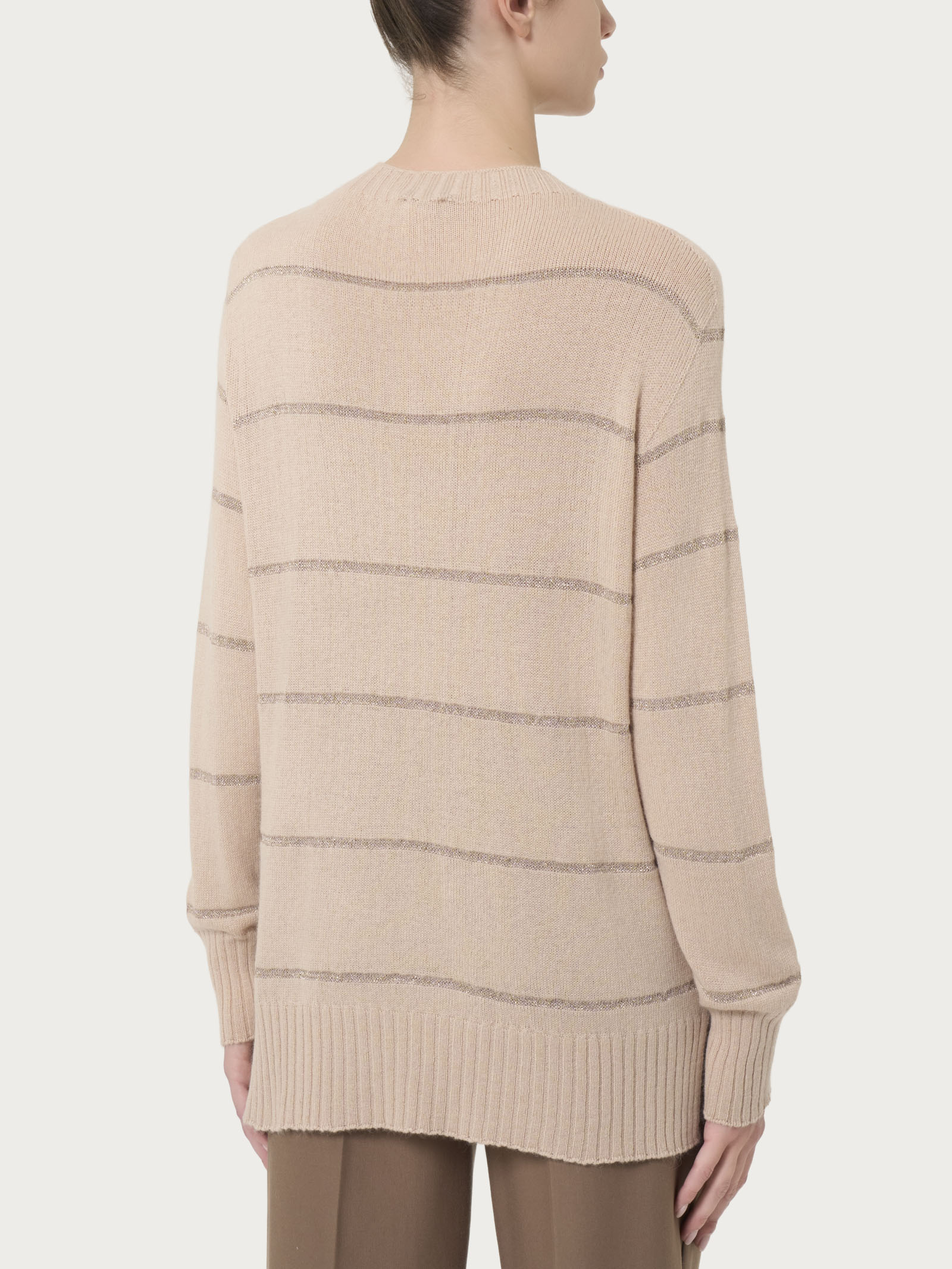 Ragno Merino Soft maglia girocollo righe Moonlight