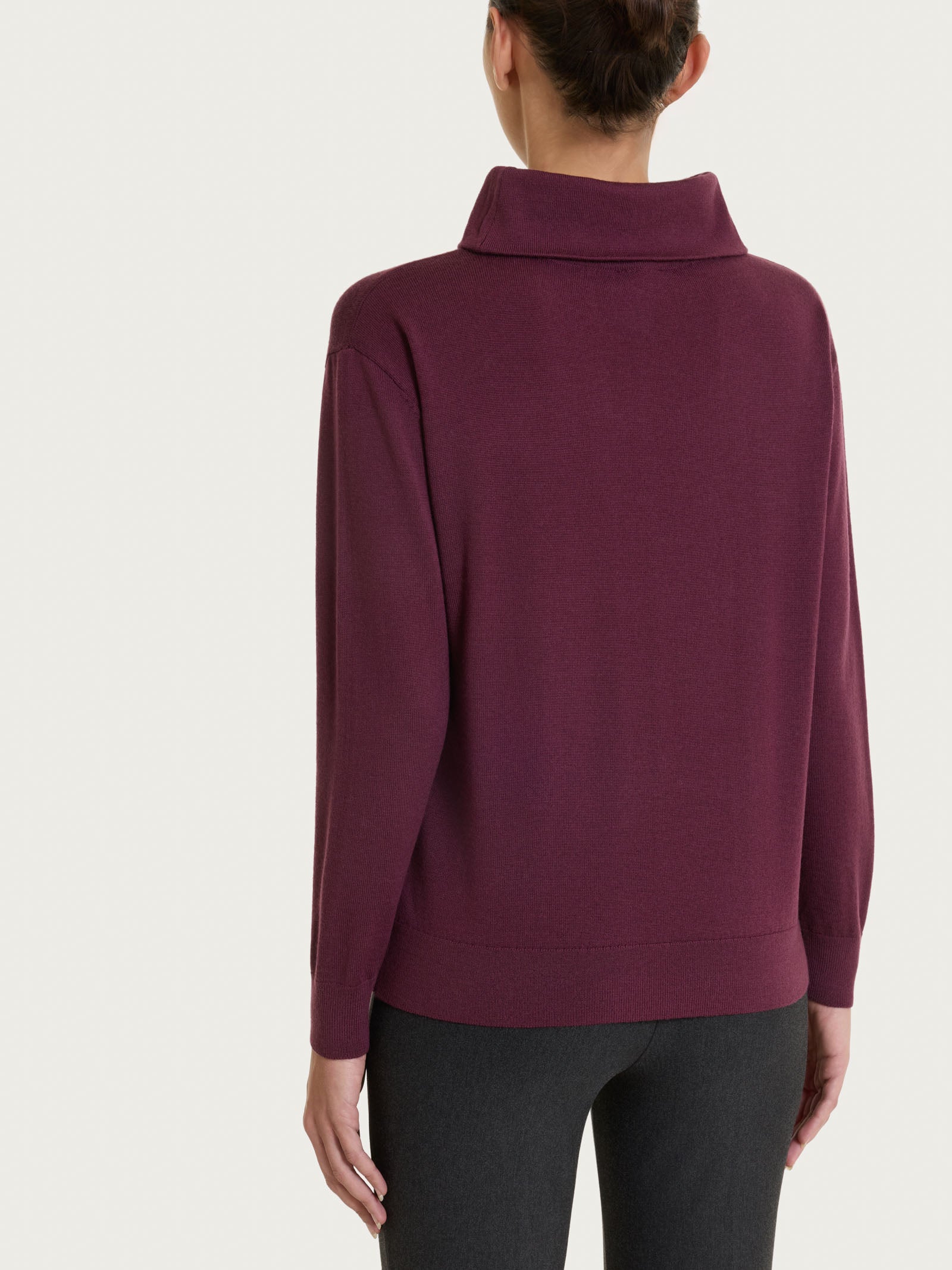Ragno Merino Soft Maglia con Collo a Ciambella Fig lana merino