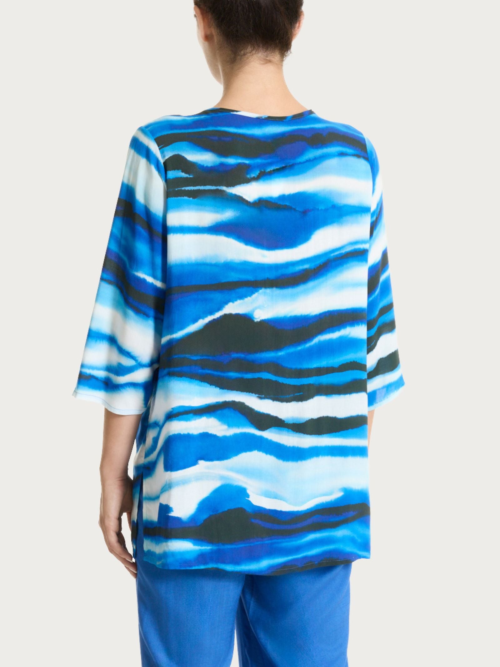 Ragno EcoSeta Caftano Strong Blue scollo V fluido