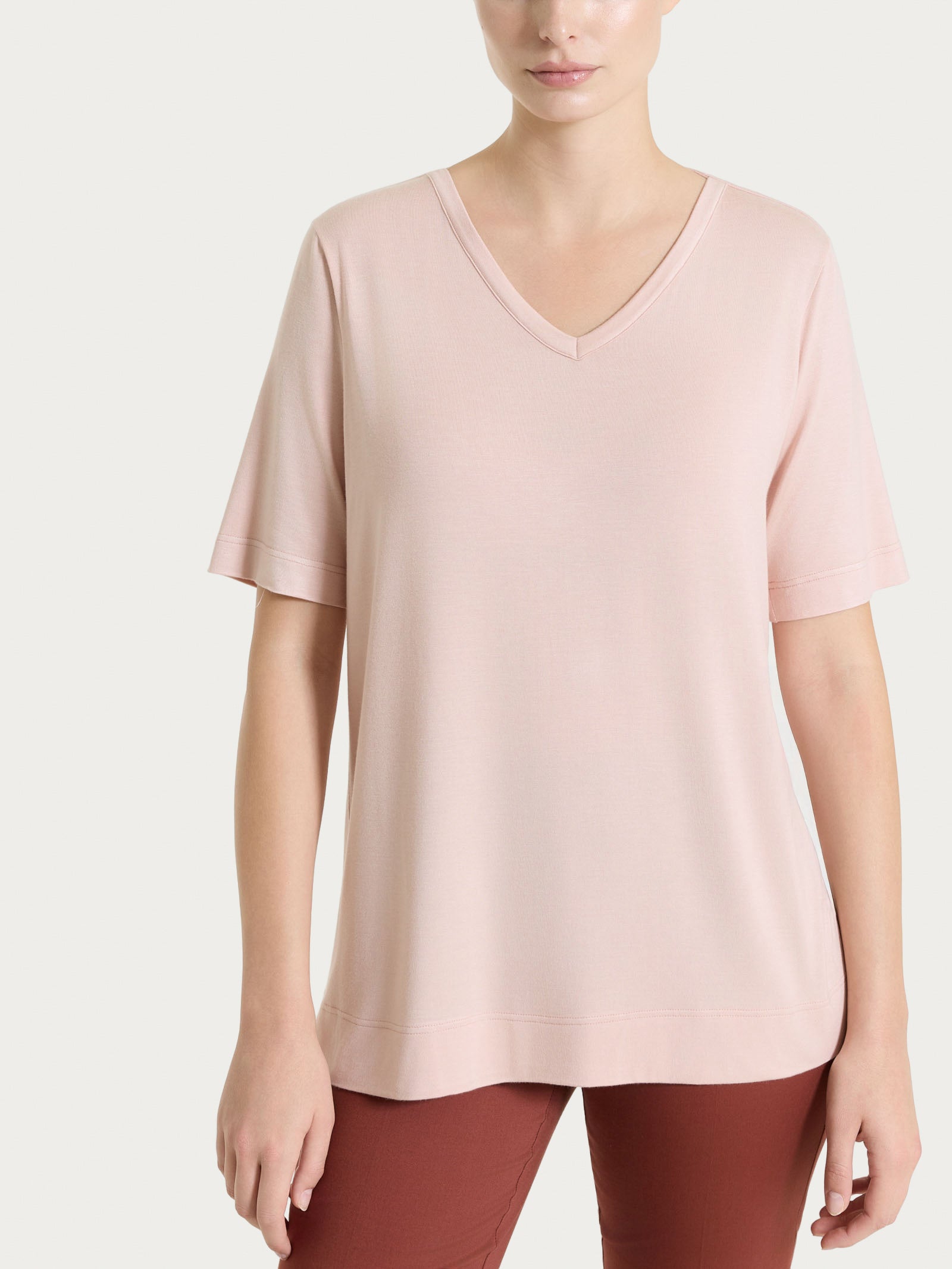 Ragno Viscosa Summer Maglietta Scollo V Cameo Rose