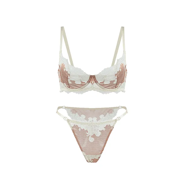 Maria Grazia Severi Contrast Floral Lace completo intimo rosa pizzo