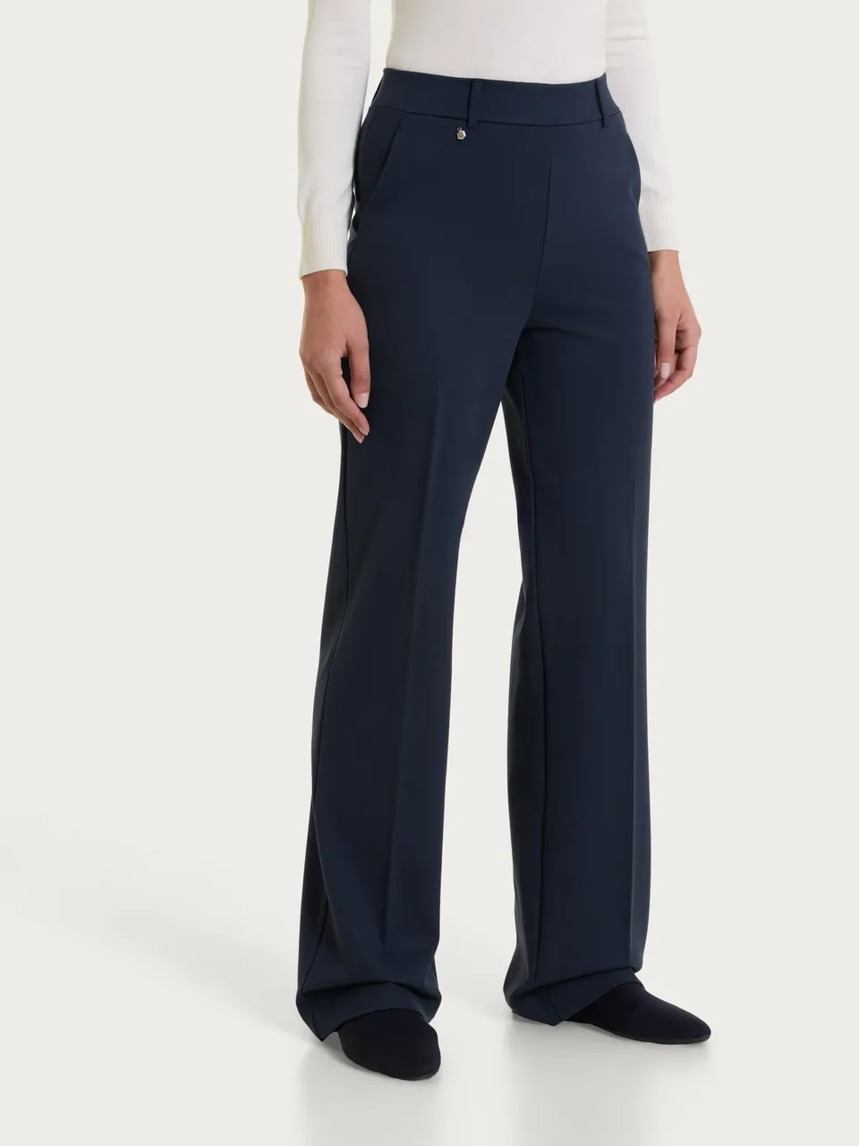 Ragno Cashmere Compact Pantalone Ampio Bleu