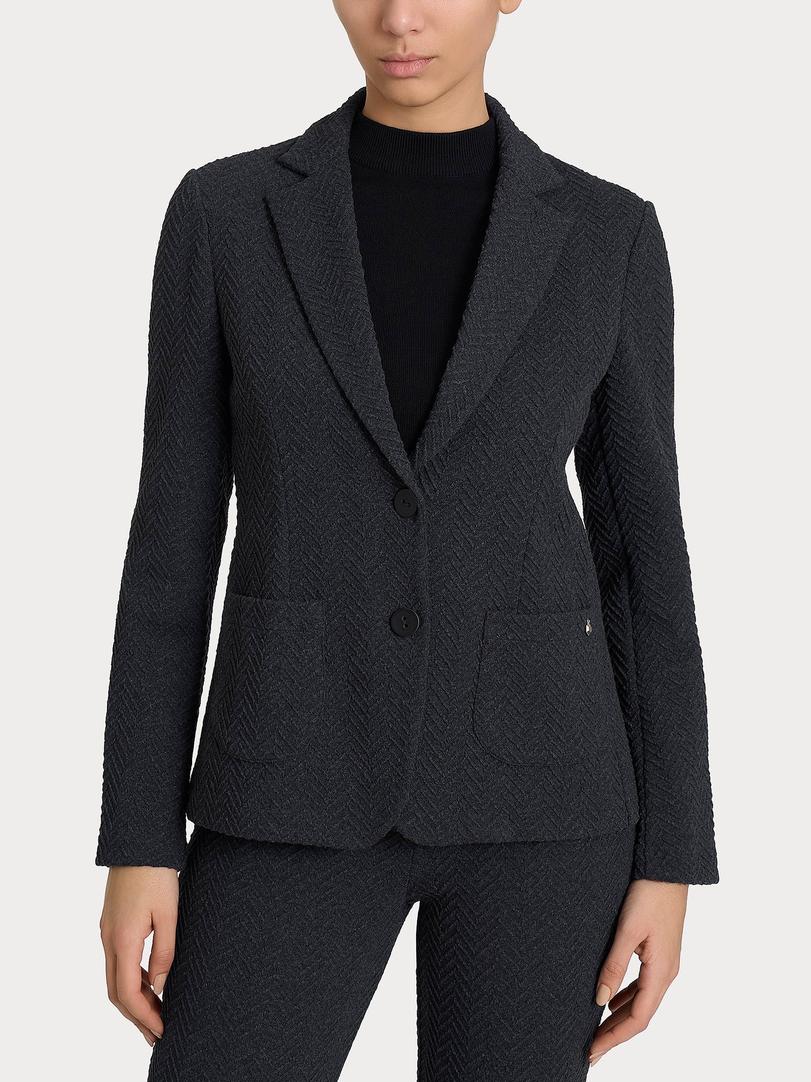 Ragno Eco Jacquard blazer oscuro due bottoni