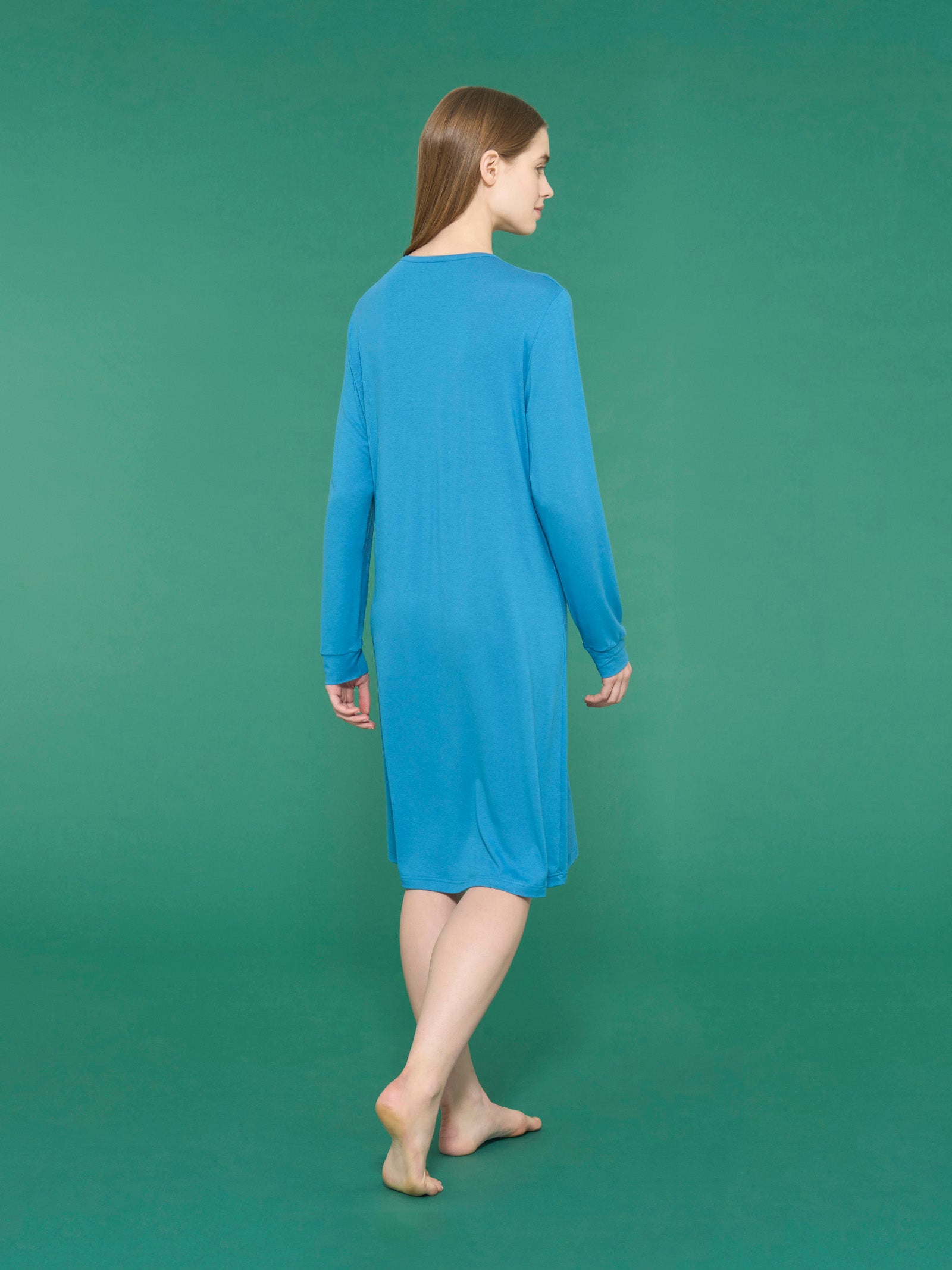 Ragno Camicia da notte lunga micromodal Vallarta Blue