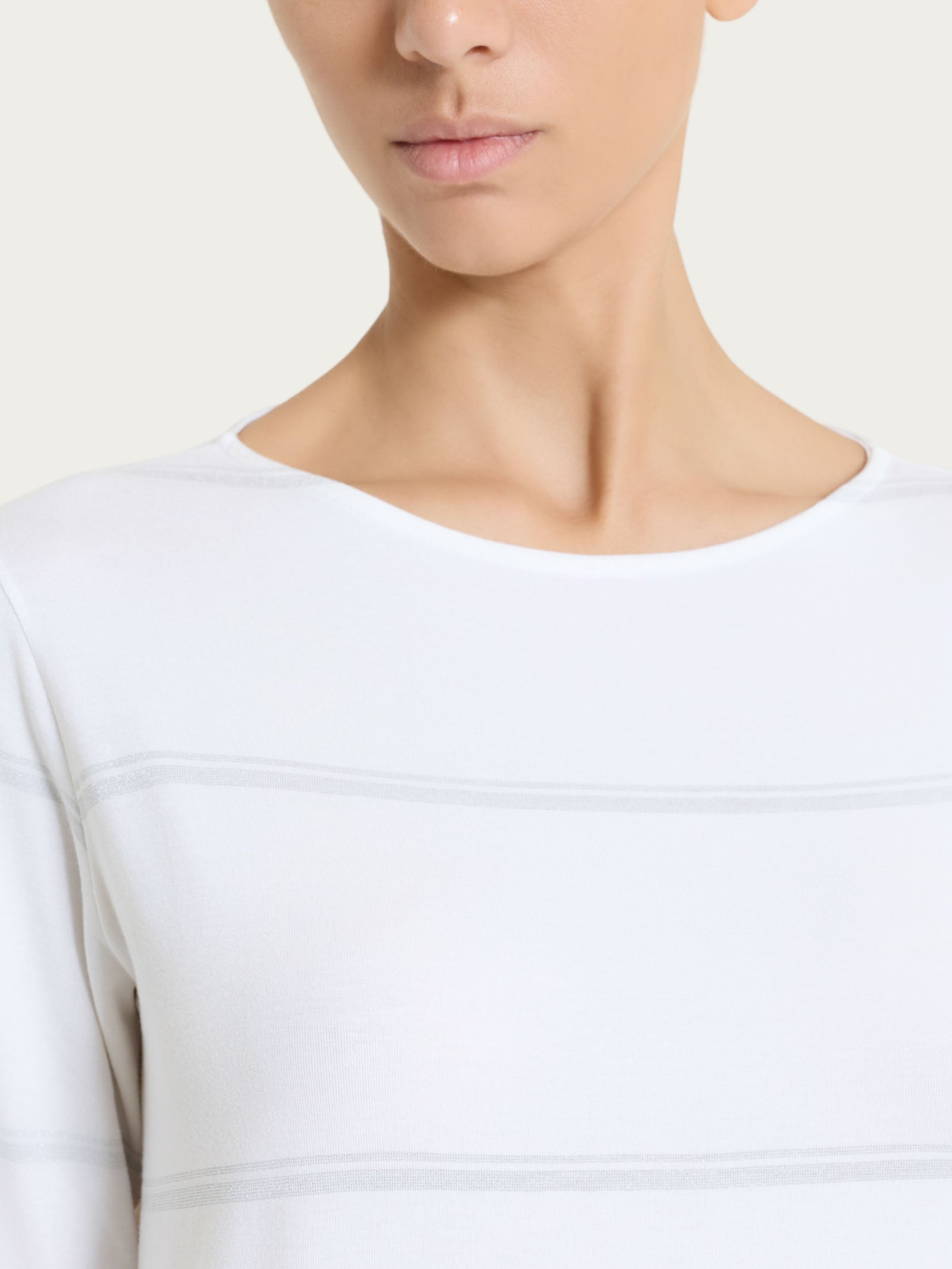 Ragno Perfetta Revolution Maglietta 3/4 Viscosa Bianco Lurex