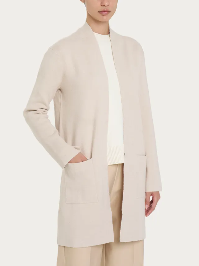 Ragno Super Soft Cardigan Lungo Aperto Champignon Misto Viscosa