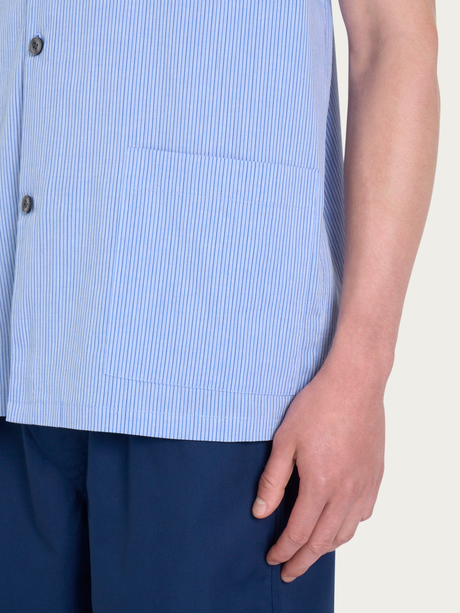 Ragno Classic pigiama corto aperto blu righe cotone