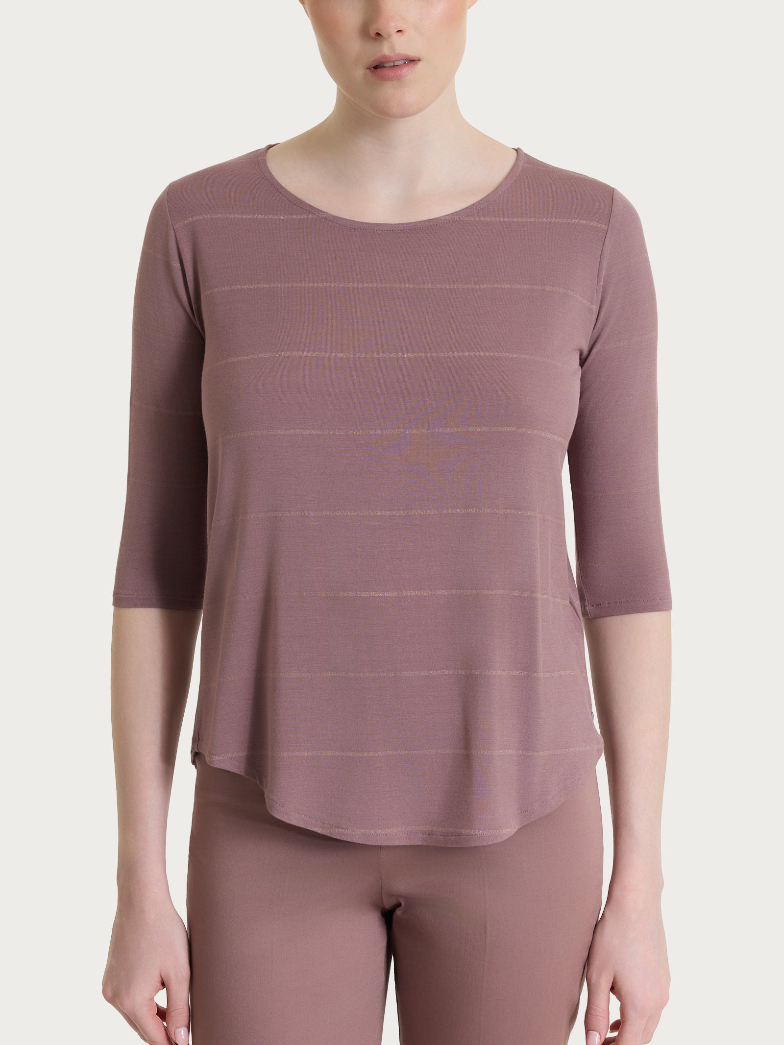 Ragno Summer Light Maglietta Righe Twilight Mauve t-shirt lurex