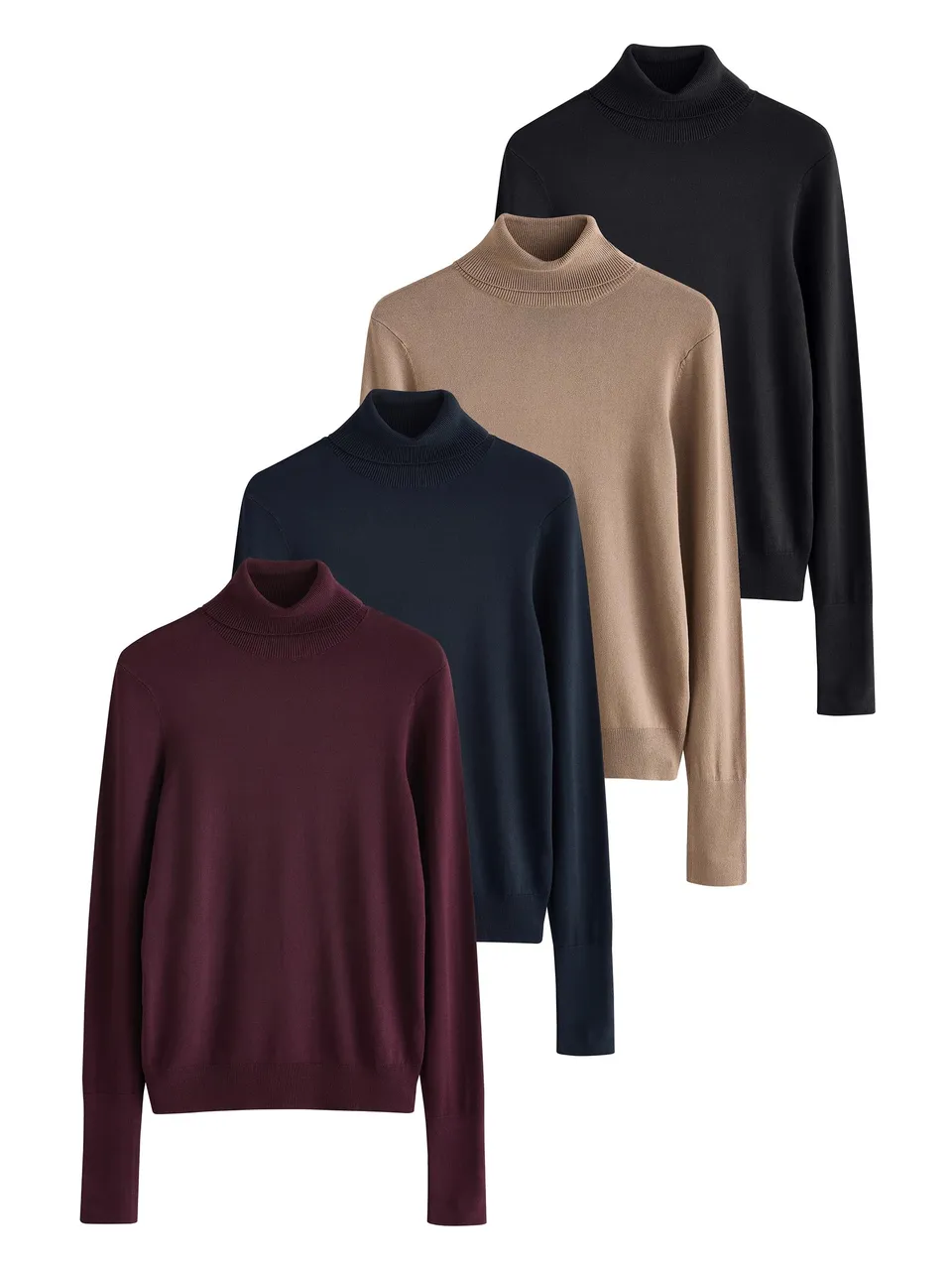 Geo Next The Set 4 maglie collo alto sottili blu nero mora visone