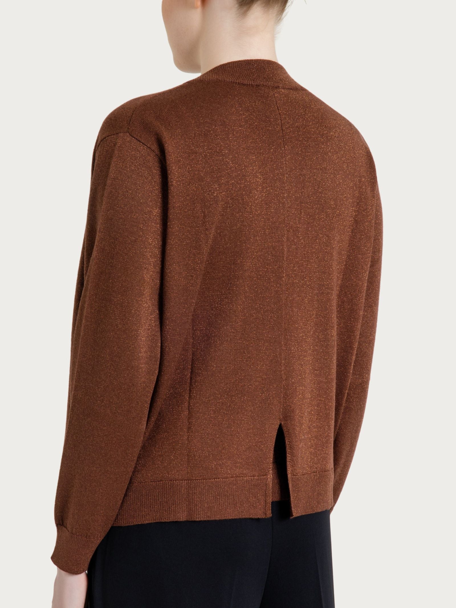 Ragno Cardigan Aperto Lurex Summertime Cappuccino