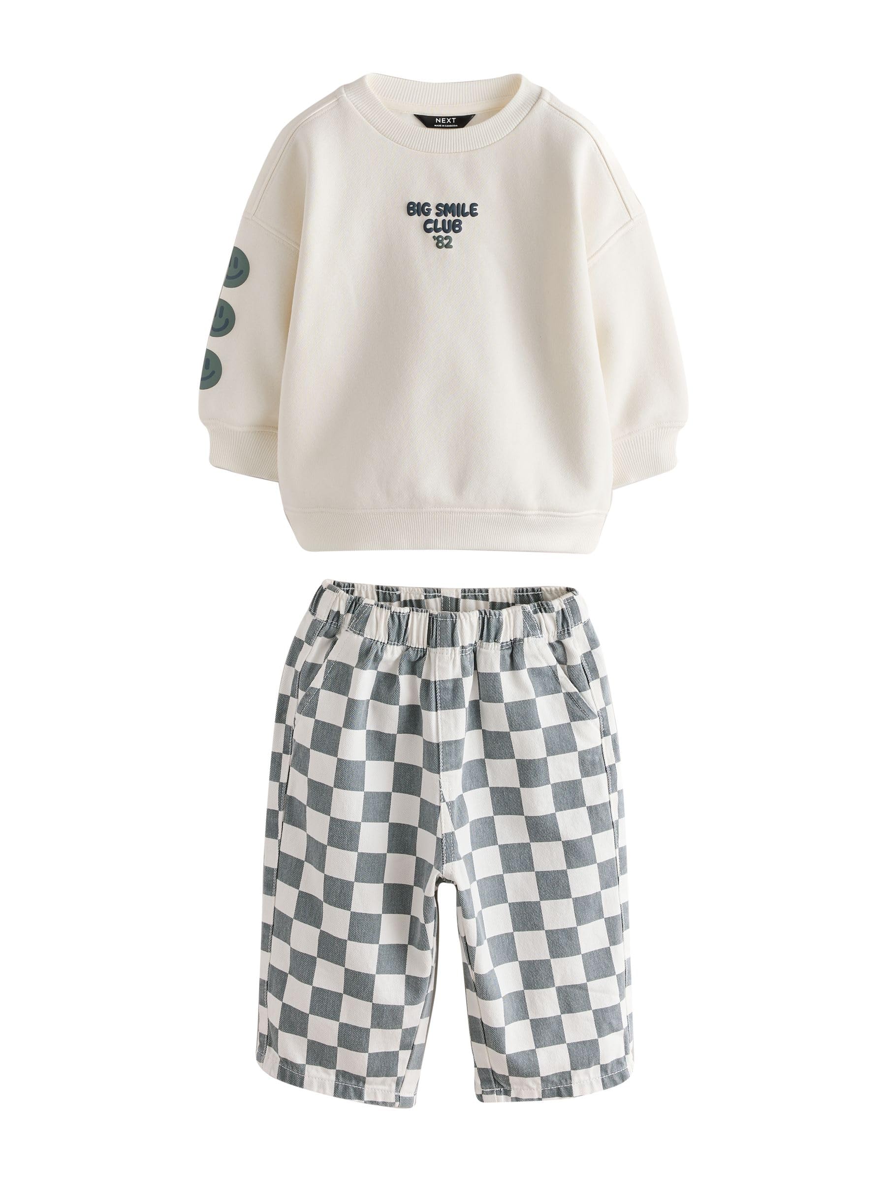 Next completo bimbo maglia e pantaloni bianco verde