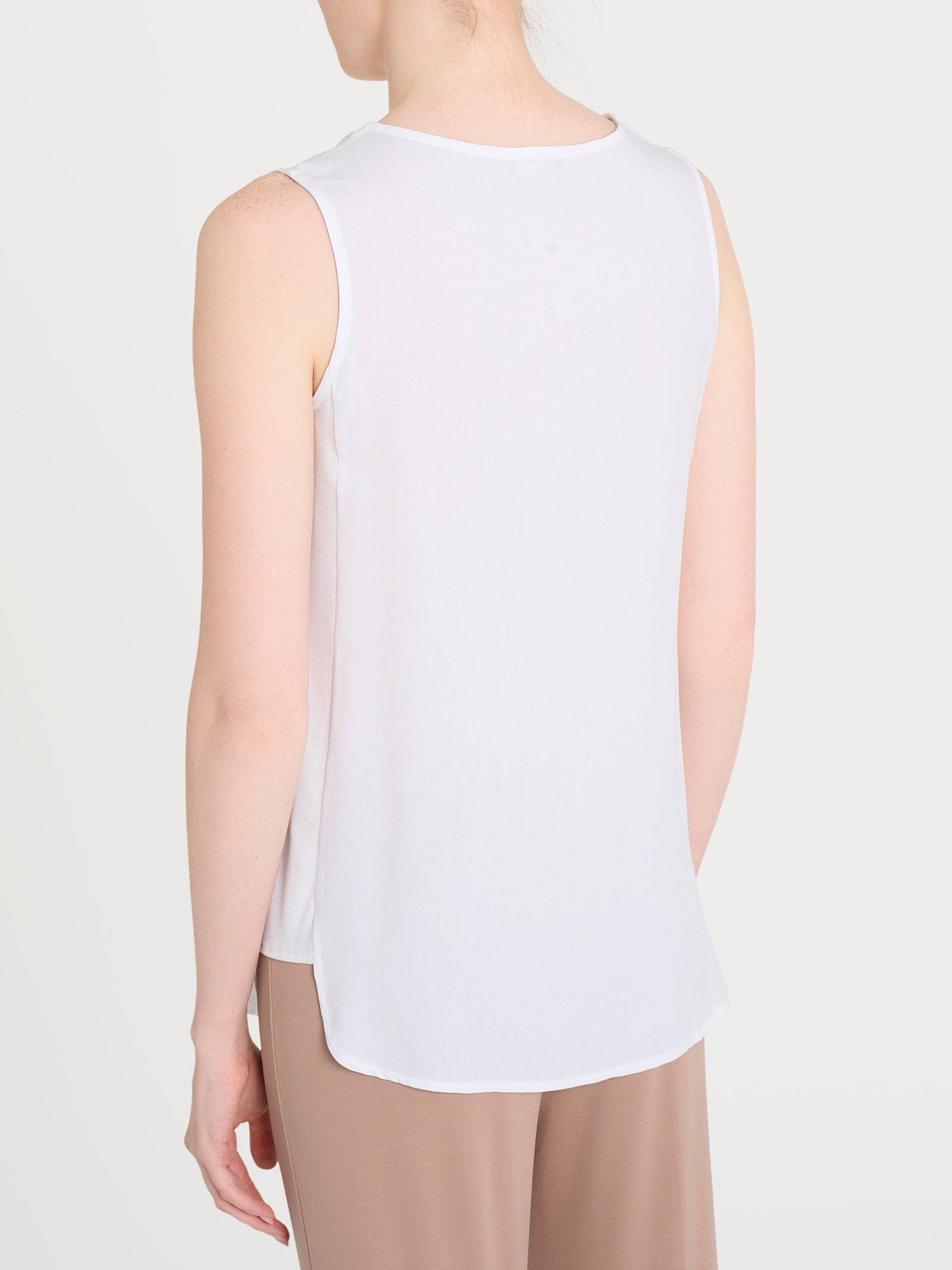 Ragno Misto Viscosa top donna bianco spalla larga regular