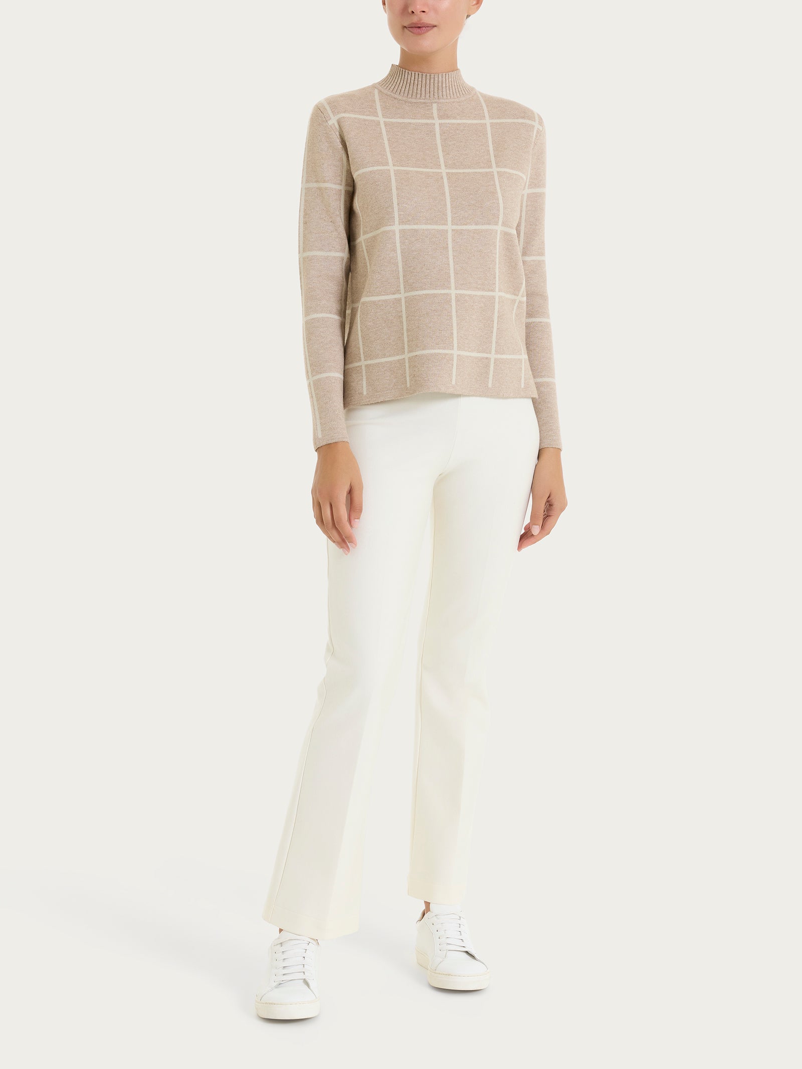 Ragno Super Soft Maglia Lupetto Check Cammello Mel.