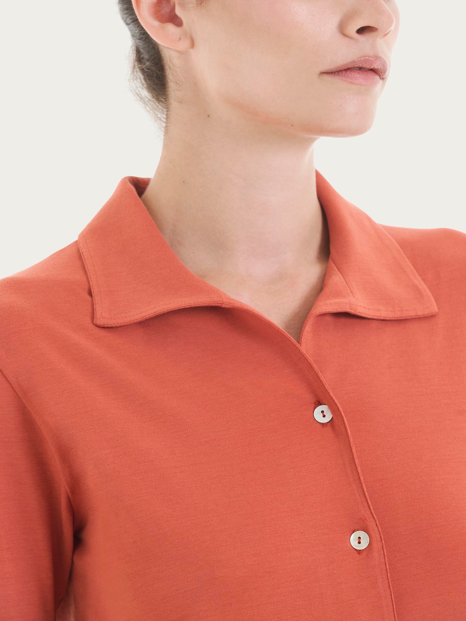 Ragno Ultralight camicia 3/4 Burnt Brick cotone