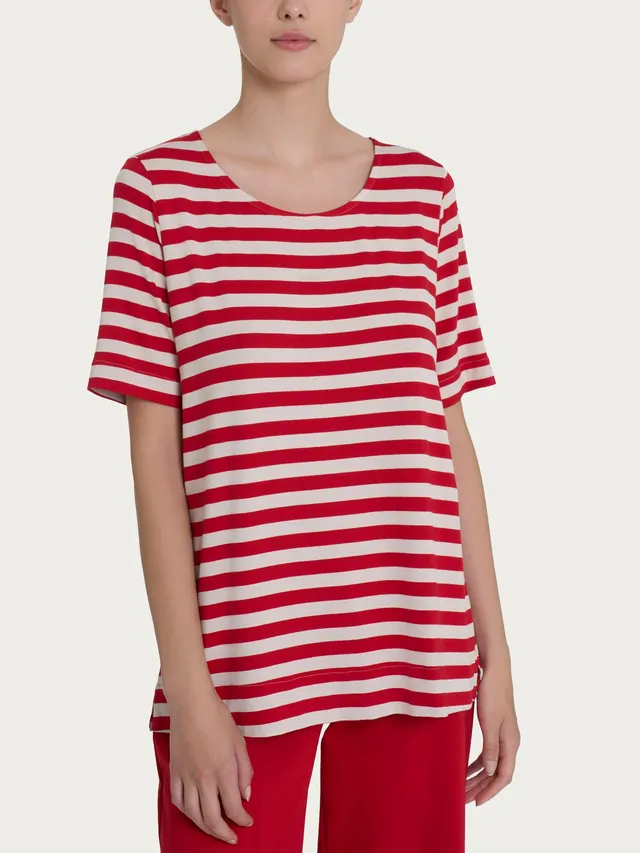 Ragno Viscosa Summer Salsa Riga Pari maglietta viscosa righe