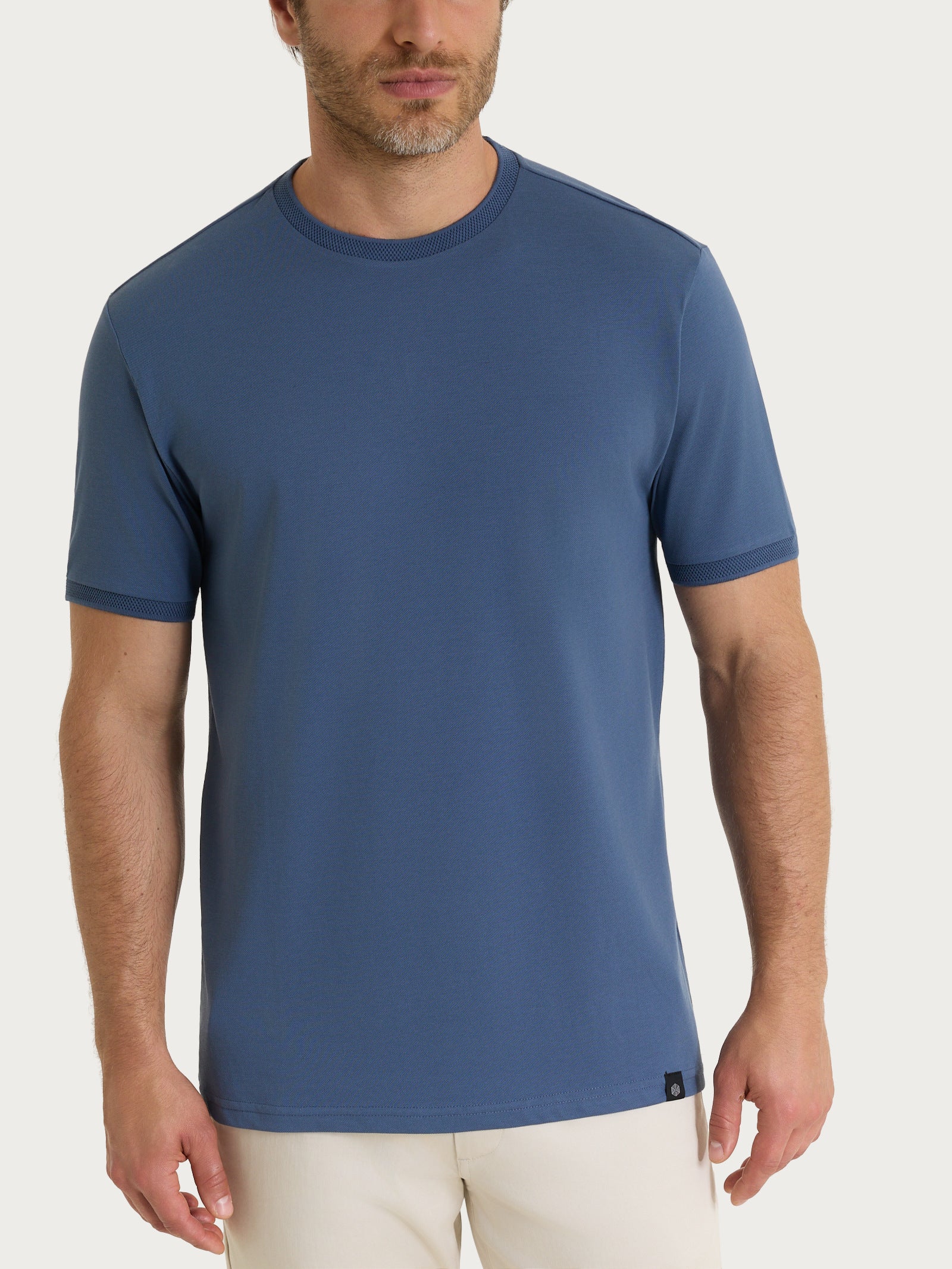 Ragno SL t-shirt girocollo piquet Vintage Indigo puro cotone